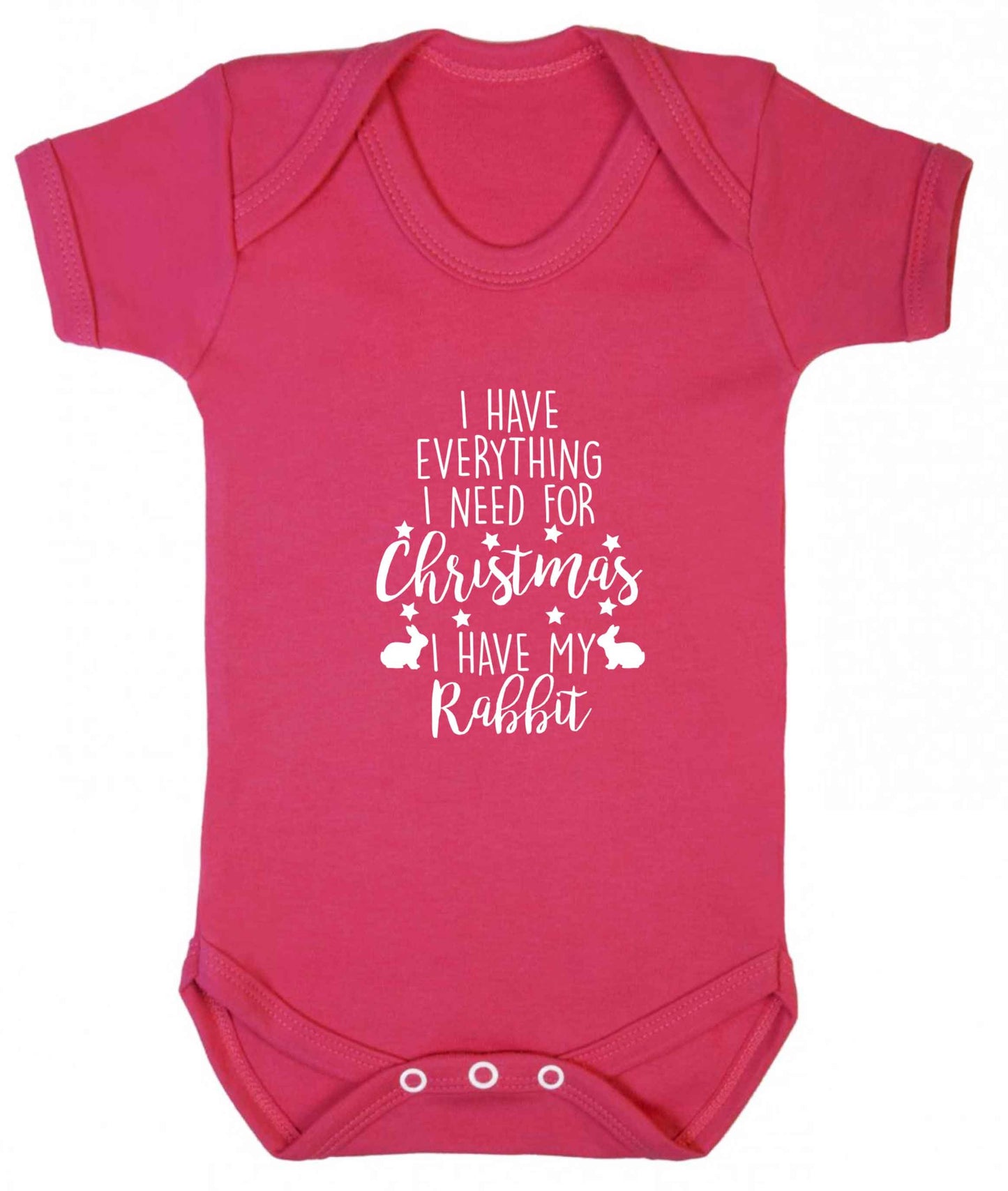 I have everything I need for Christmas I have my rabbit baby vest dark pink 18-24 months