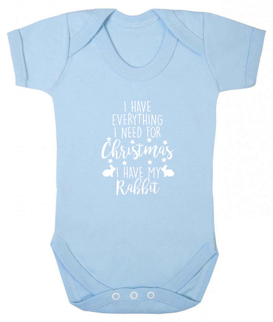 I have everything I need for Christmas I have my rabbit baby vest pale blue 18-24 months