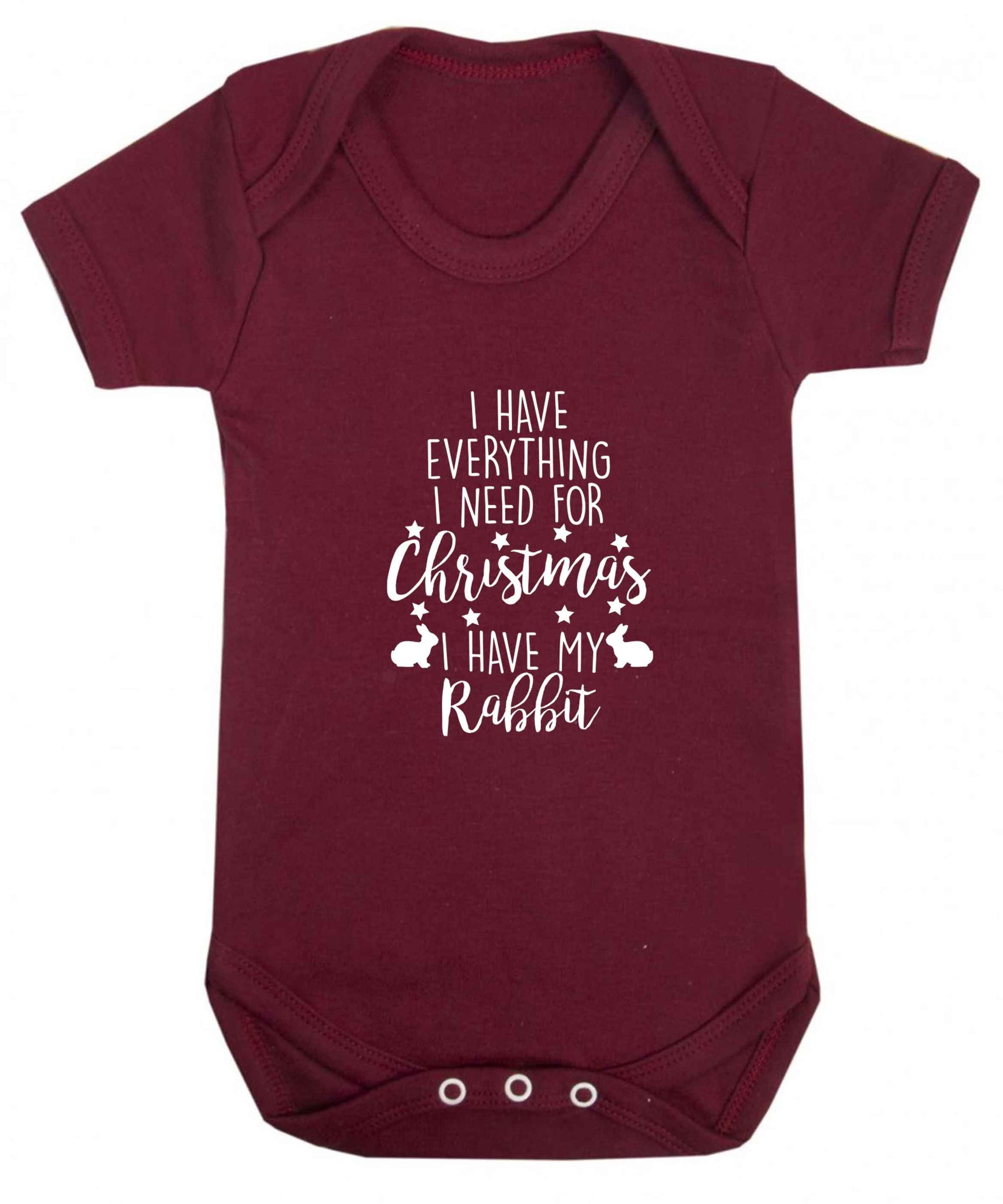 I have everything I need for Christmas I have my rabbit baby vest maroon 18-24 months