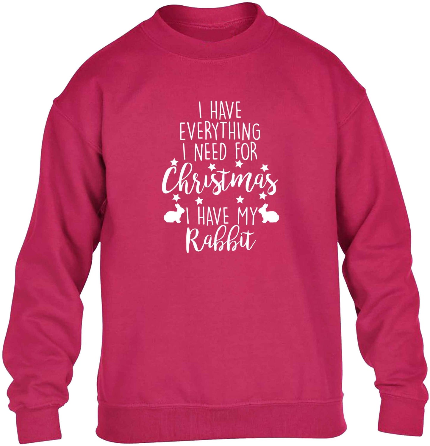I have everything I need for Christmas I have my rabbit children's pink sweater 12-13 Years