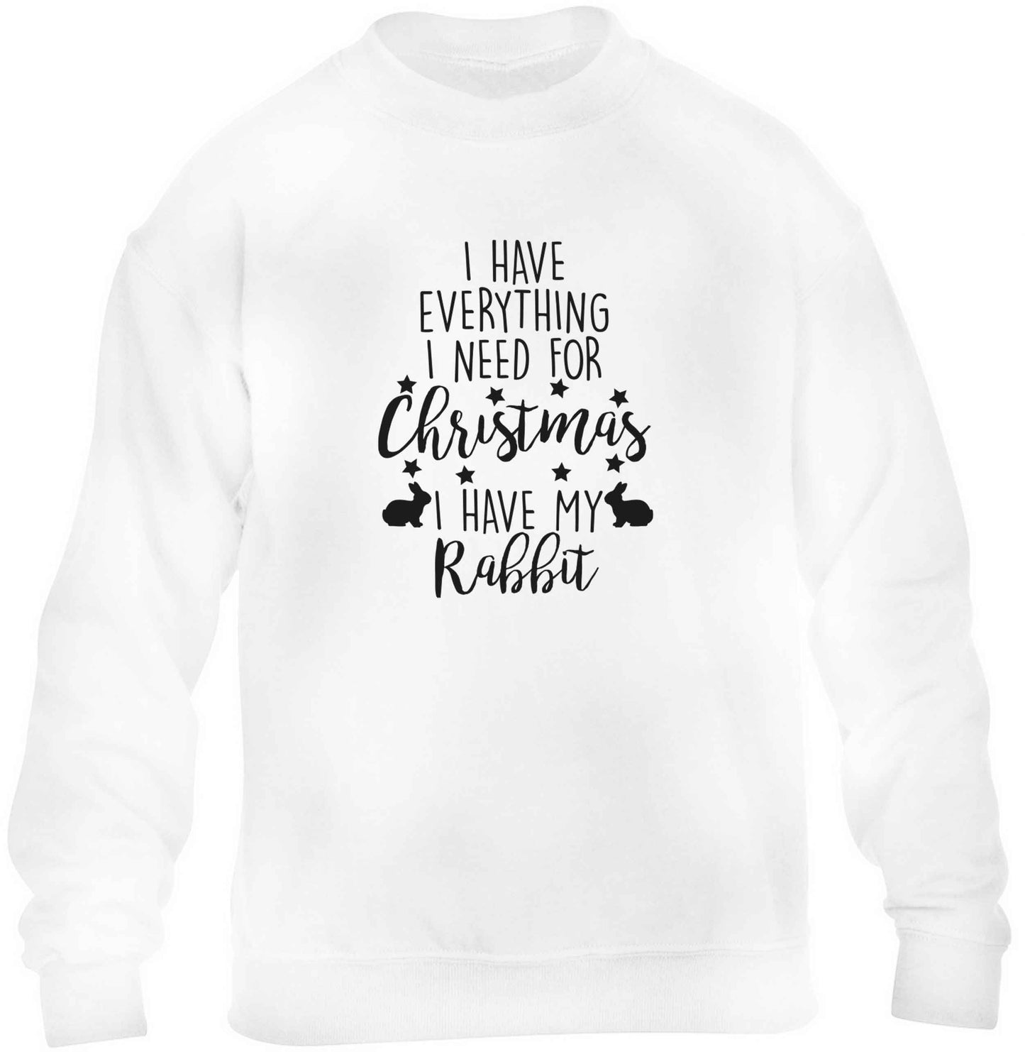 I have everything I need for Christmas I have my rabbit children's white sweater 12-13 Years