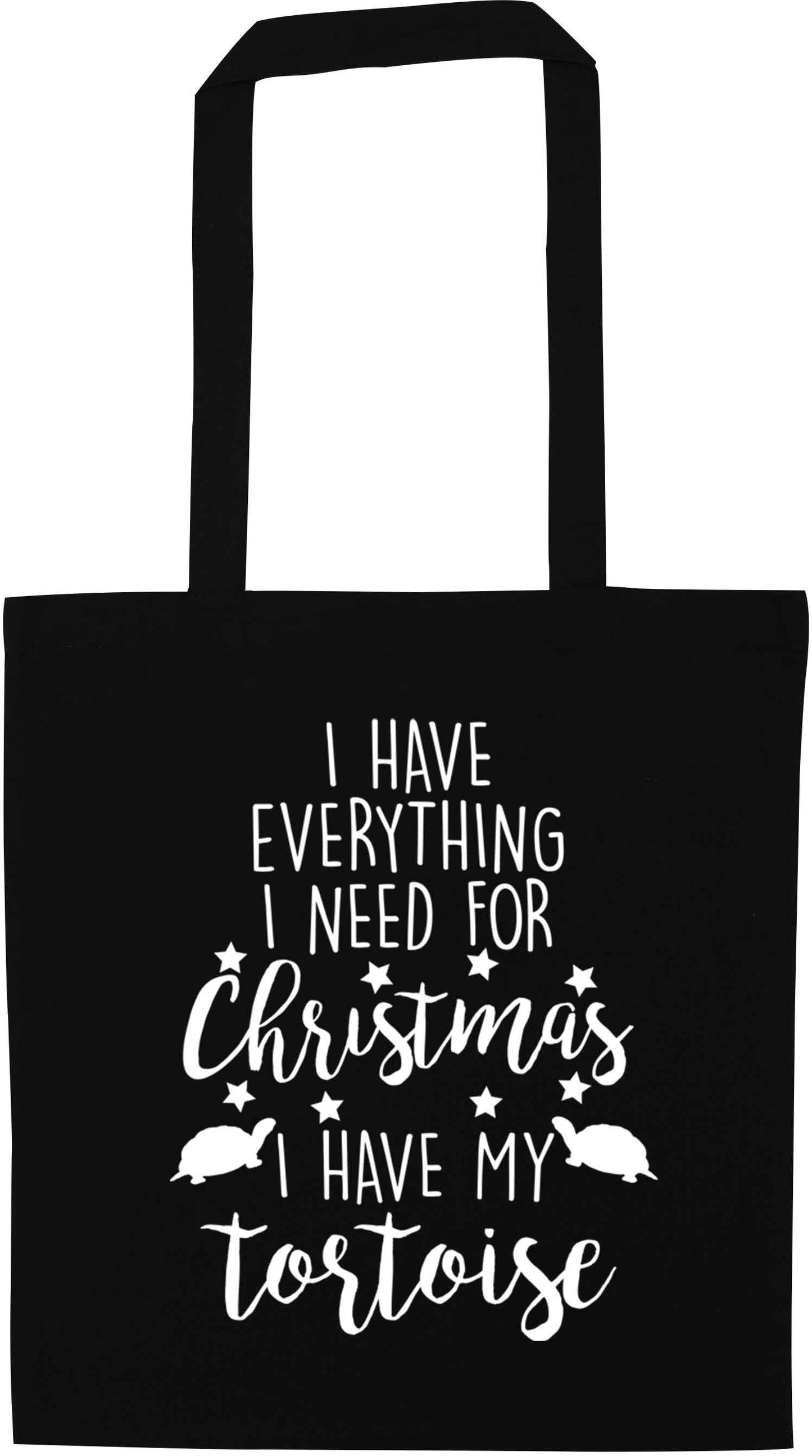 I have everything I need for Christmas I have my tortoise black tote bag