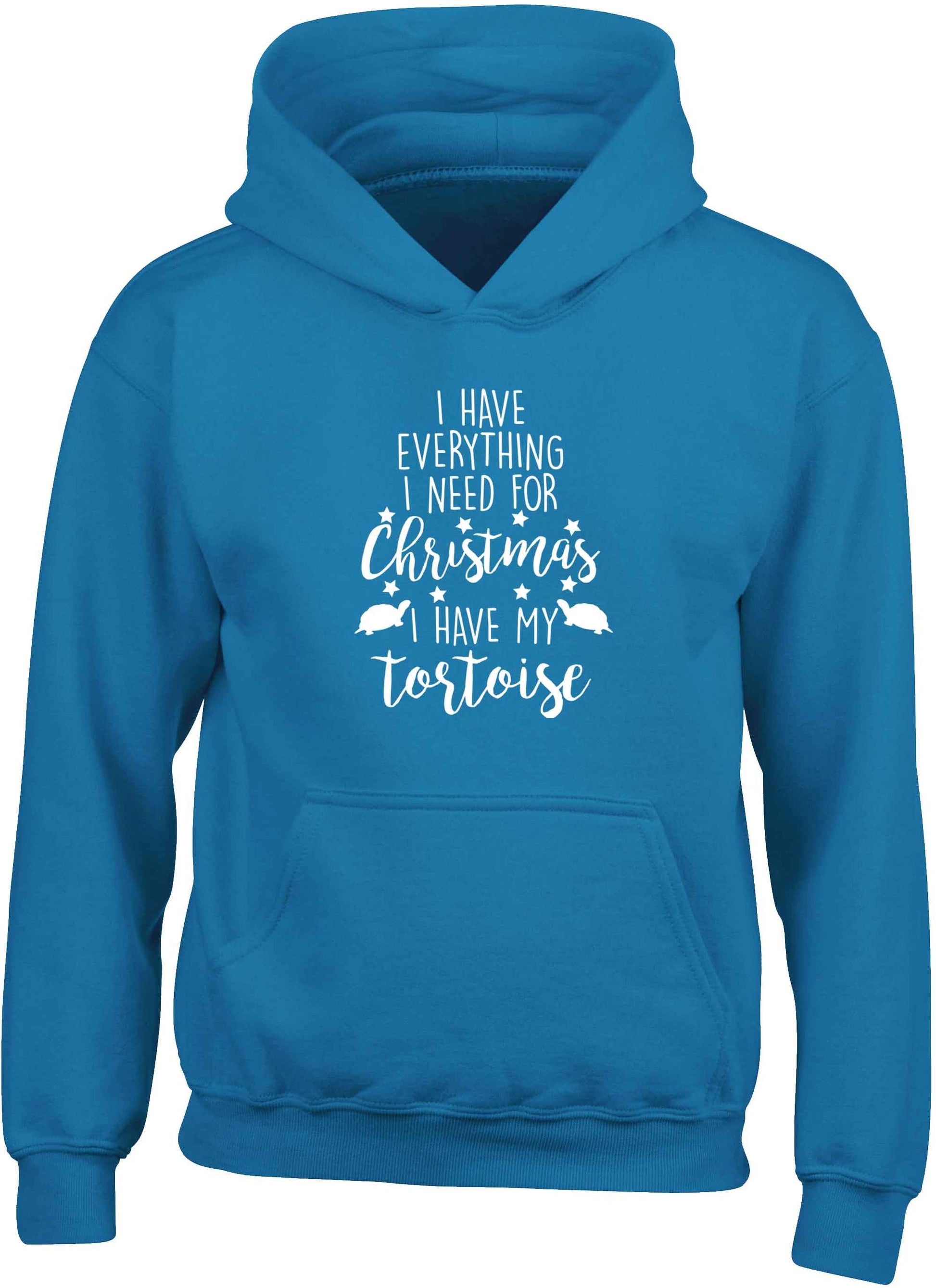 I have everything I need for Christmas I have my tortoise children's blue hoodie 12-13 Years