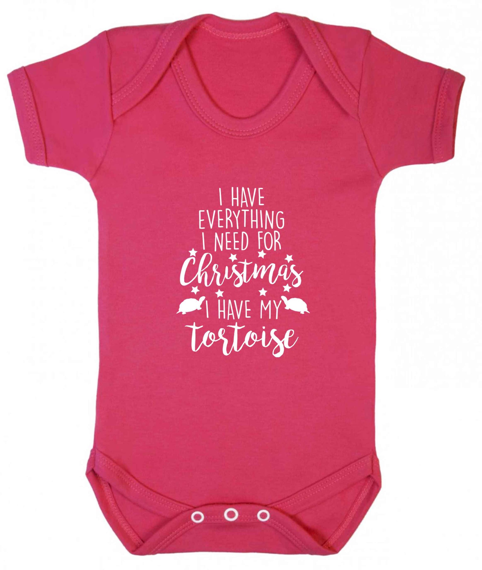 I have everything I need for Christmas I have my tortoise baby vest dark pink 18-24 months