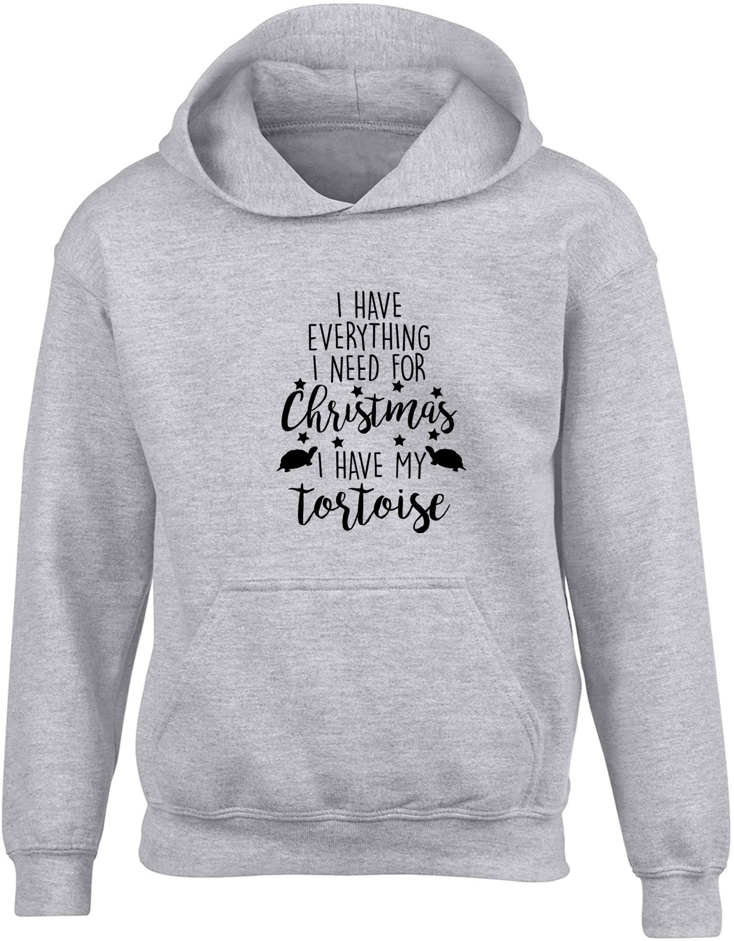 I have everything I need for Christmas I have my tortoise children's grey hoodie 12-13 Years