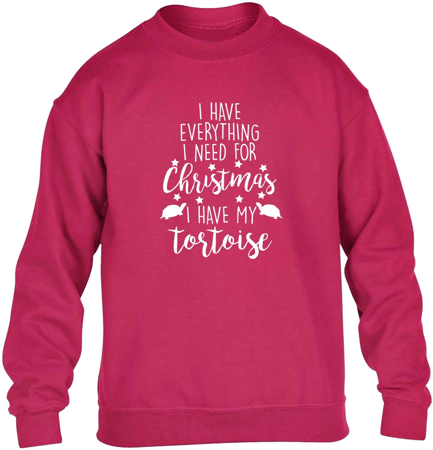 I have everything I need for Christmas I have my tortoise children's pink sweater 12-13 Years
