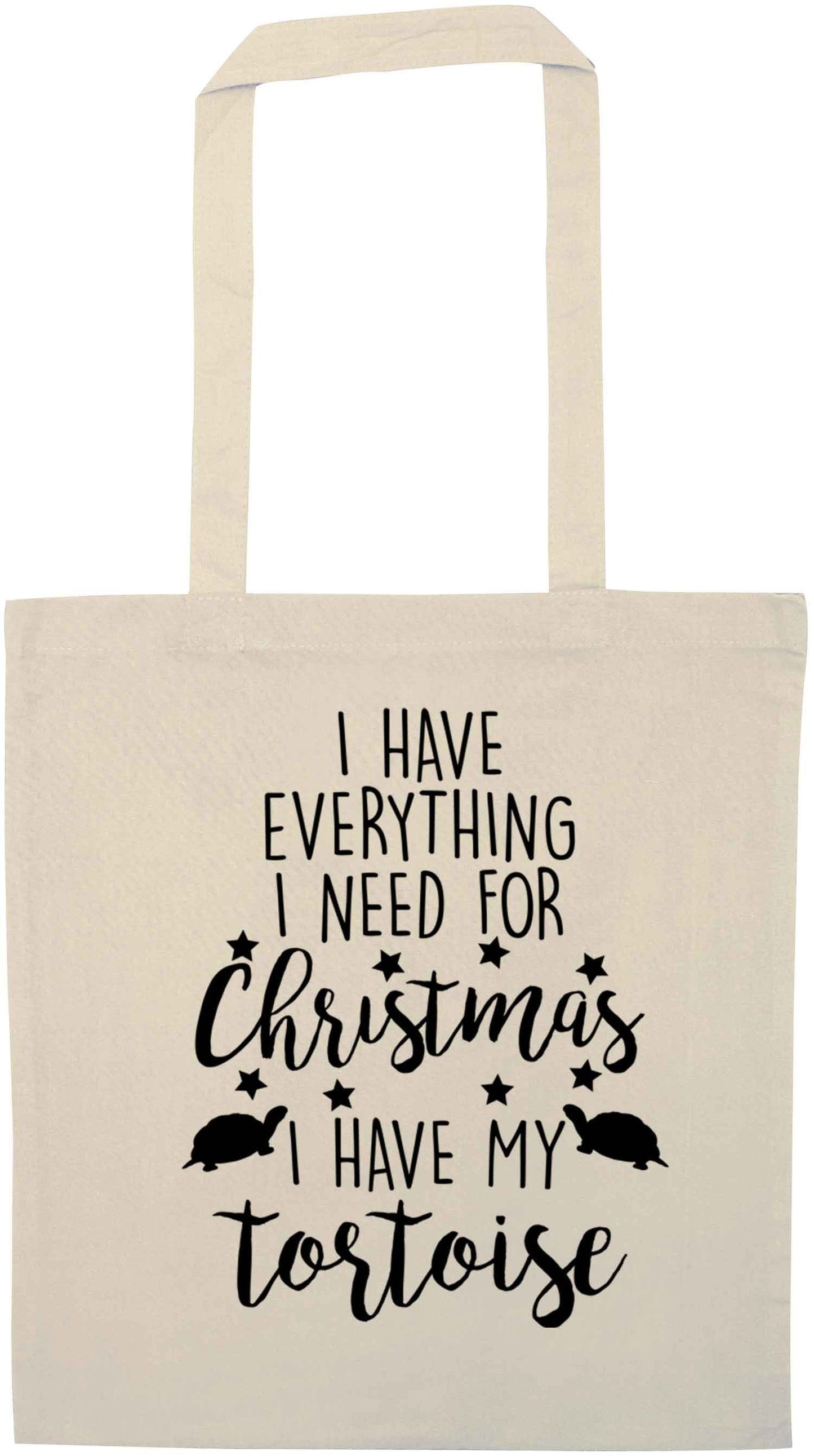 I have everything I need for Christmas I have my tortoise natural tote bag