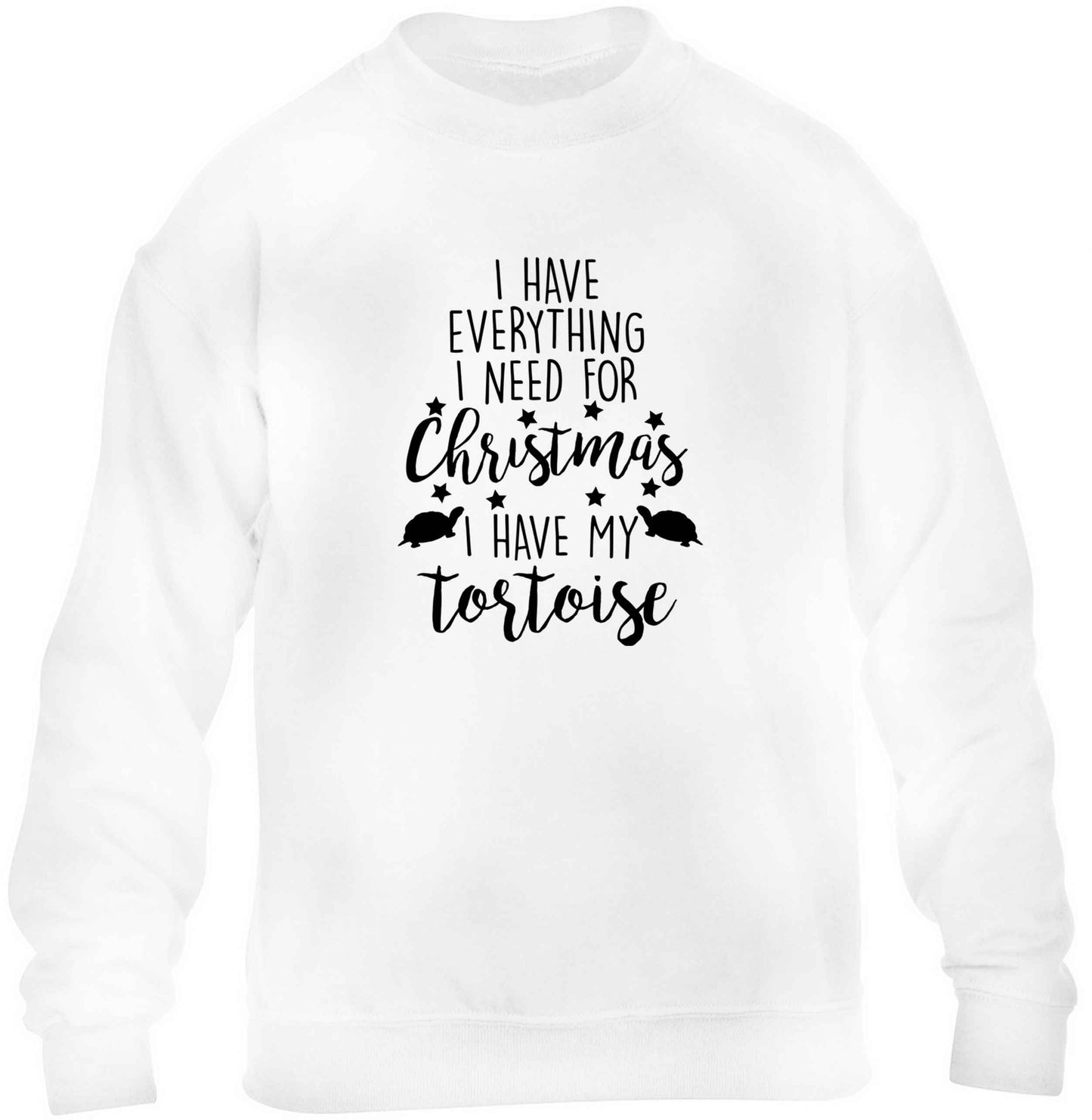 I have everything I need for Christmas I have my tortoise children's white sweater 12-13 Years