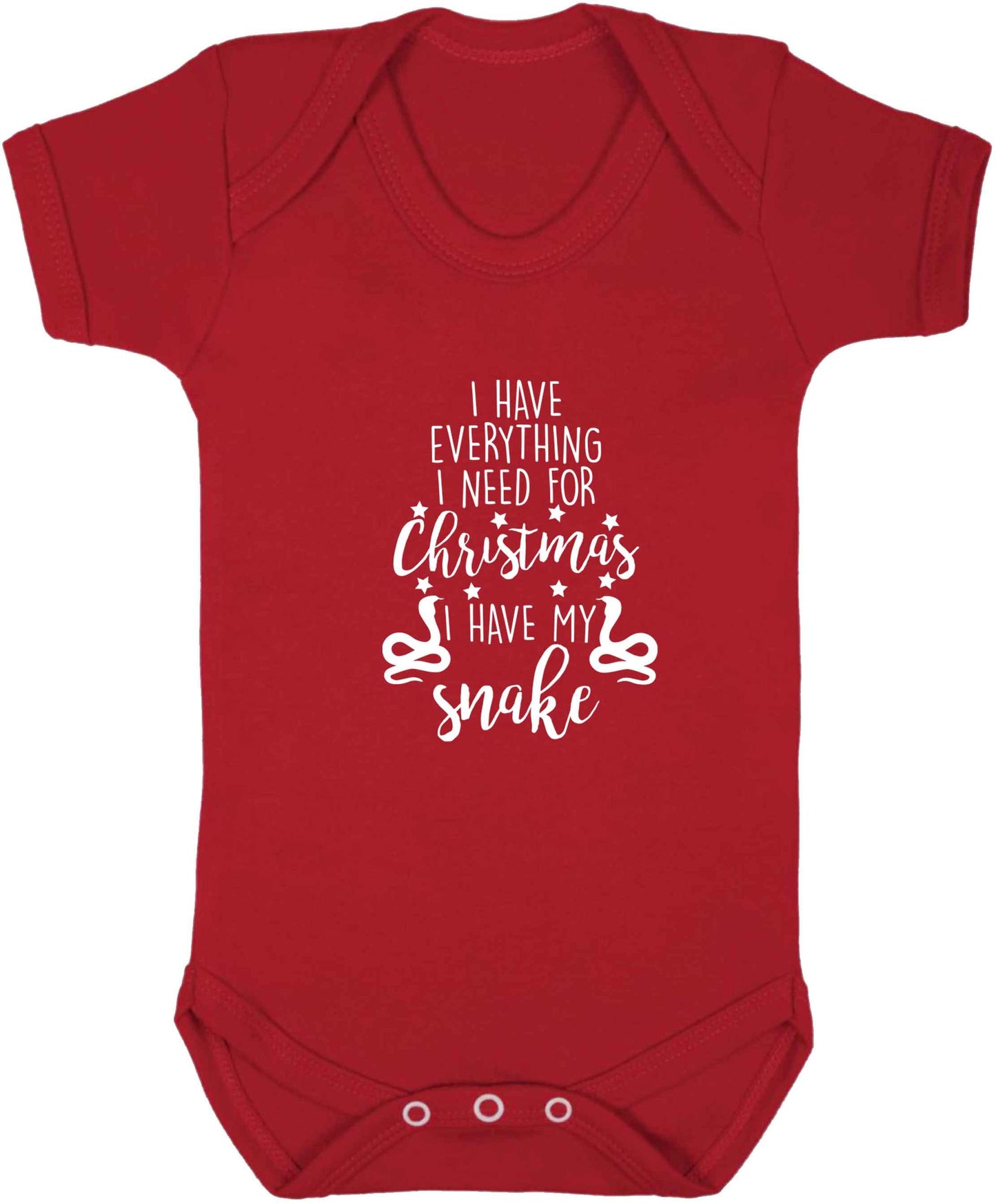 I have everything I need for Christmas I have my snake baby vest red 18-24 months
