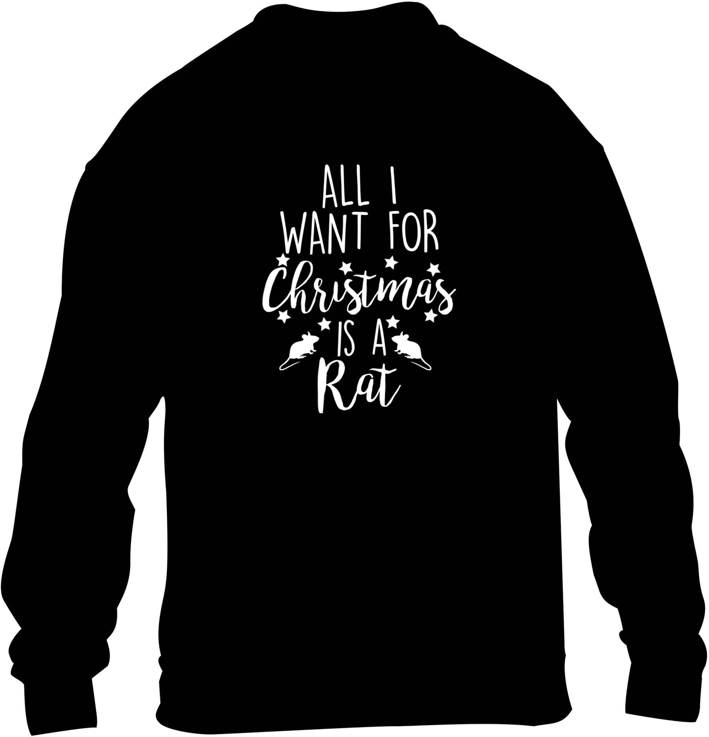 All I want for Christmas is a rat children's black sweater 12-13 Years