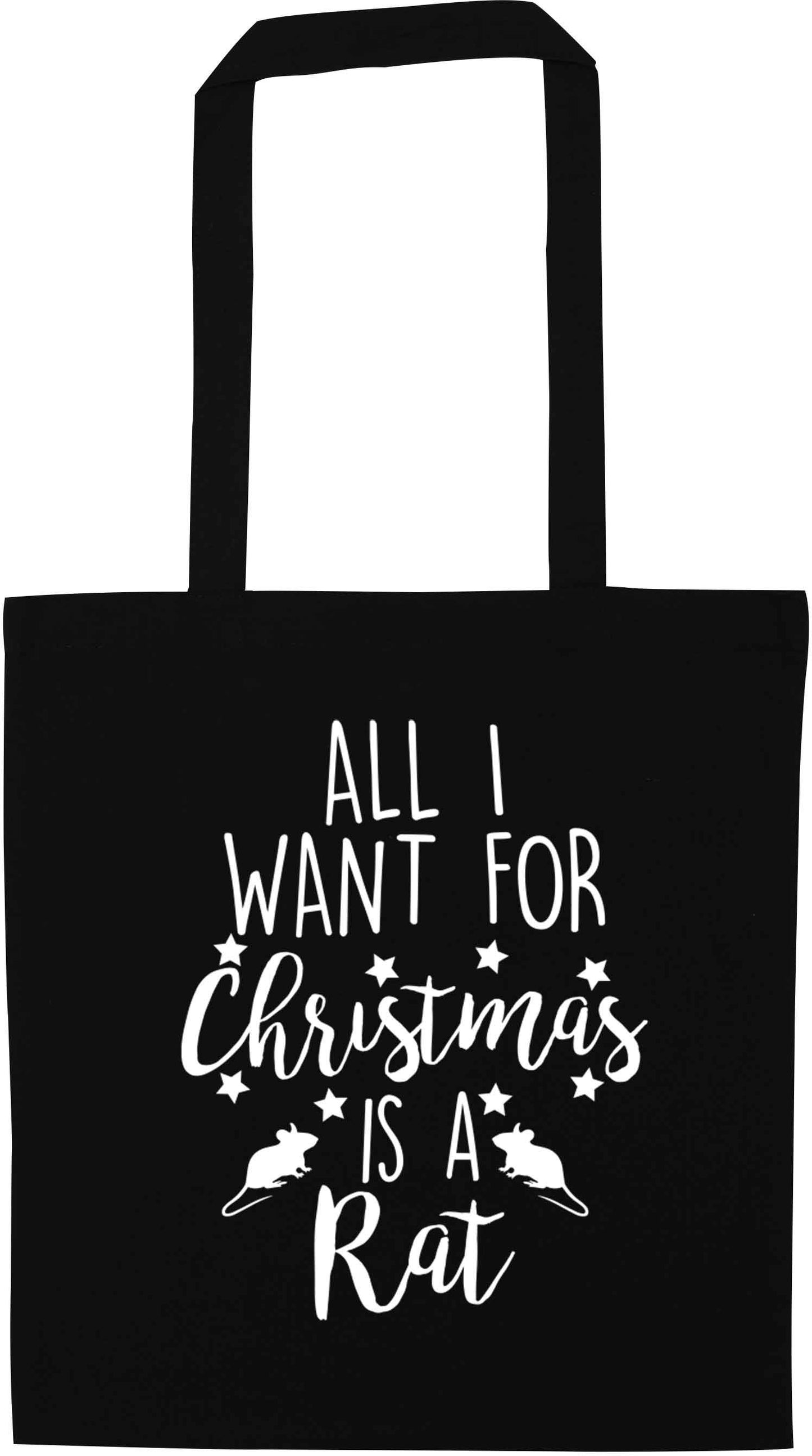 All I want for Christmas is a rat black tote bag
