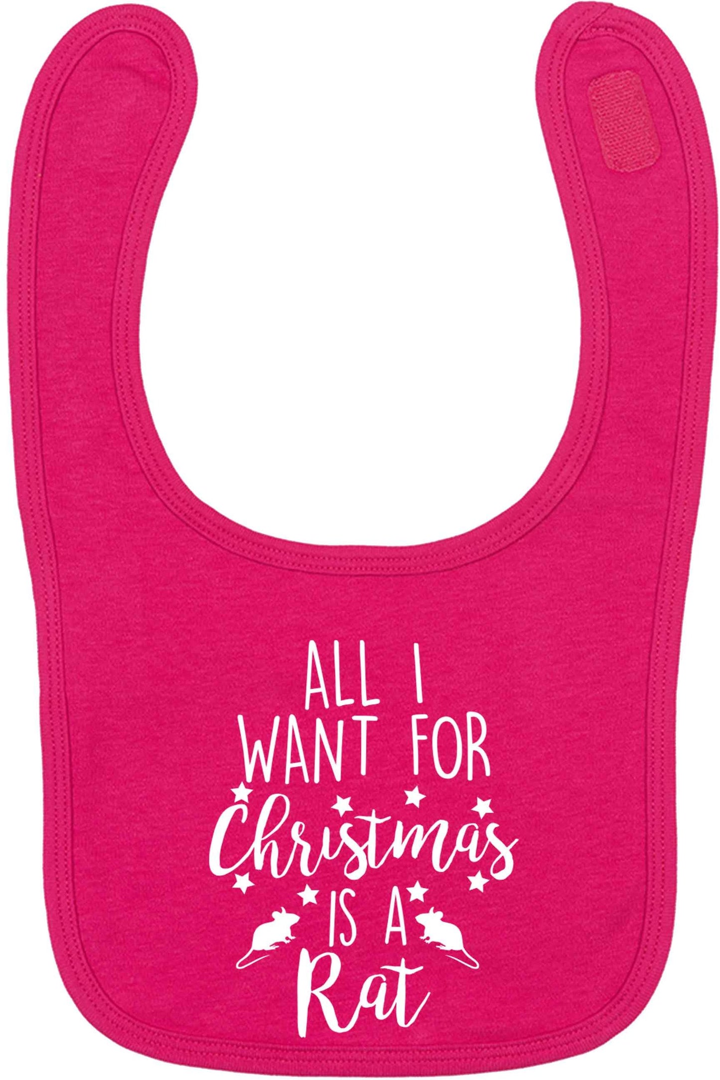 All I want for Christmas is a rat dark pink baby bib