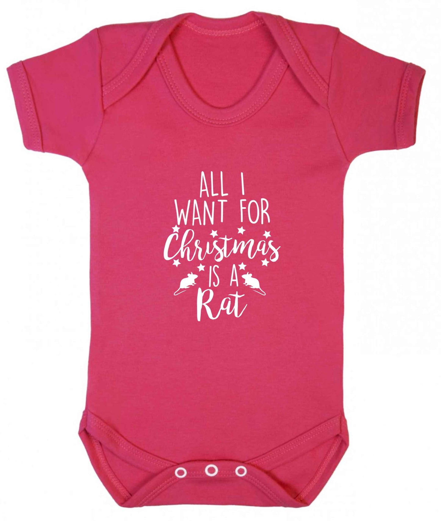 All I want for Christmas is a rat baby vest dark pink 18-24 months