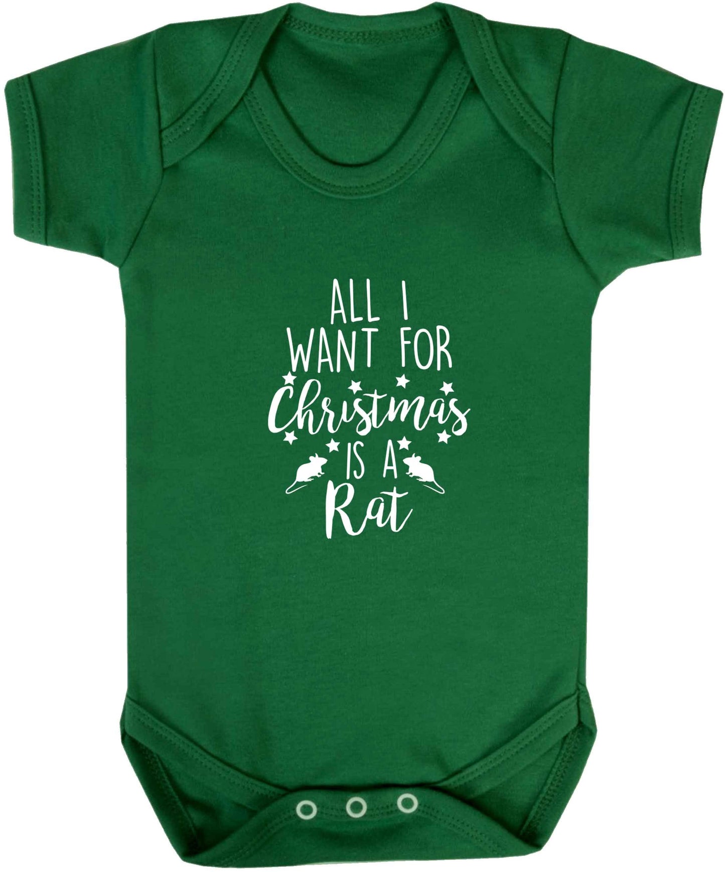 All I want for Christmas is a rat baby vest green 18-24 months