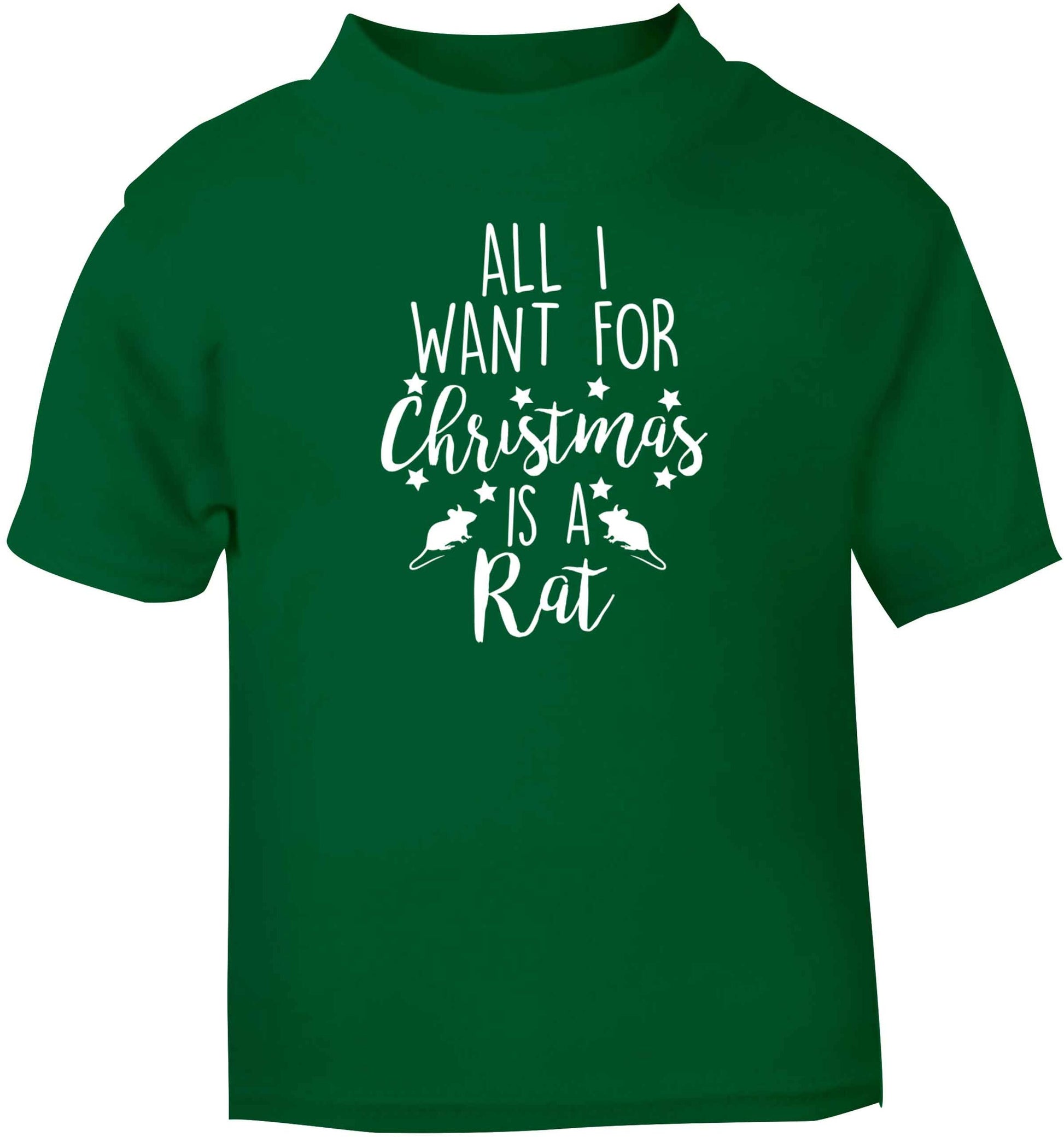 All I want for Christmas is a rat green baby toddler Tshirt 2 Years