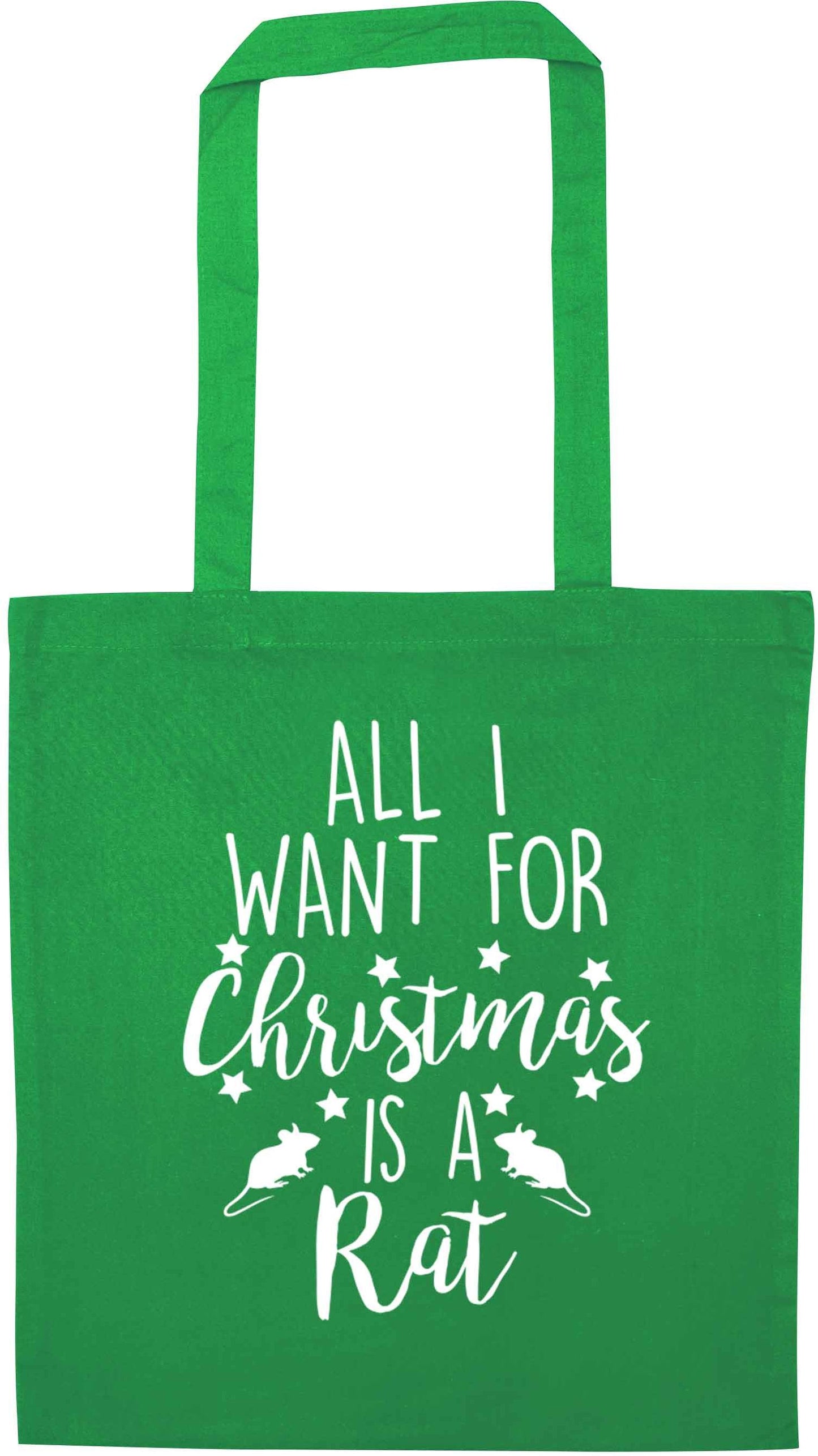 All I want for Christmas is a rat green tote bag