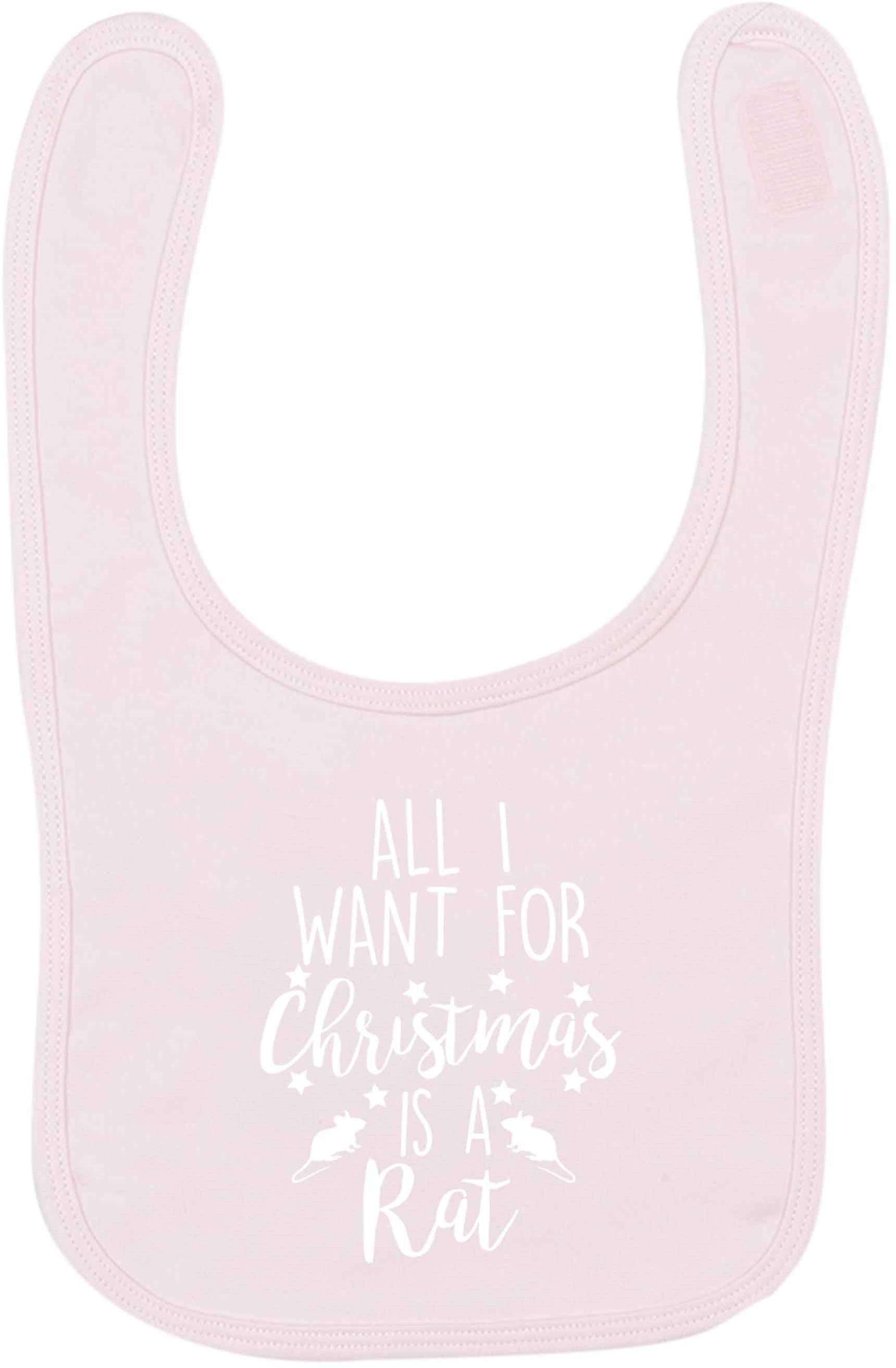 All I want for Christmas is a rat pale pink baby bib