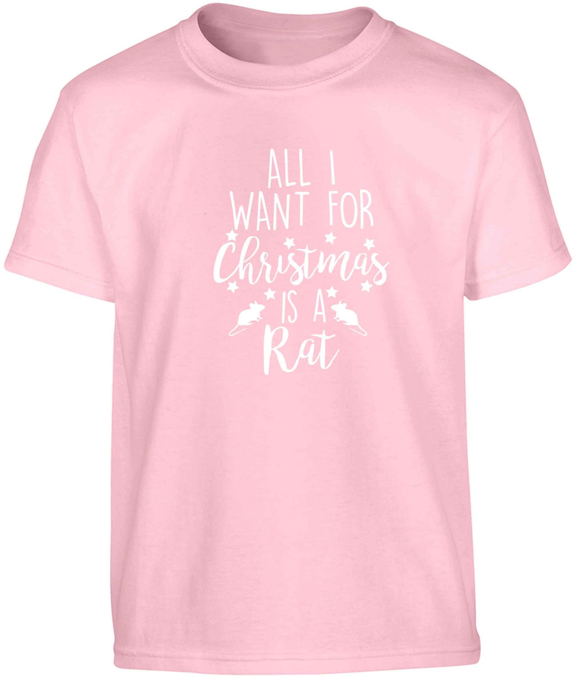 All I want for Christmas is a rat Children's light pink Tshirt 12-13 Years