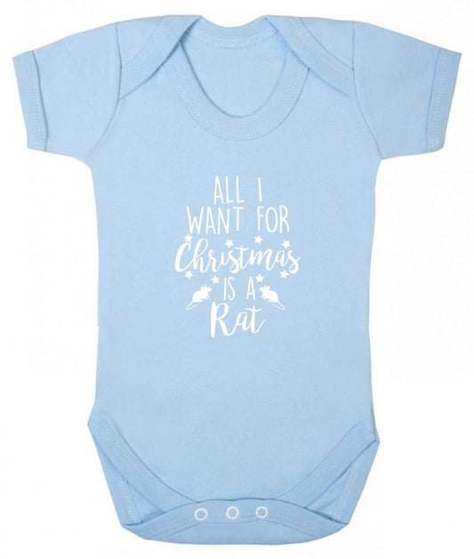 All I want for Christmas is a rat baby vest pale blue 18-24 months