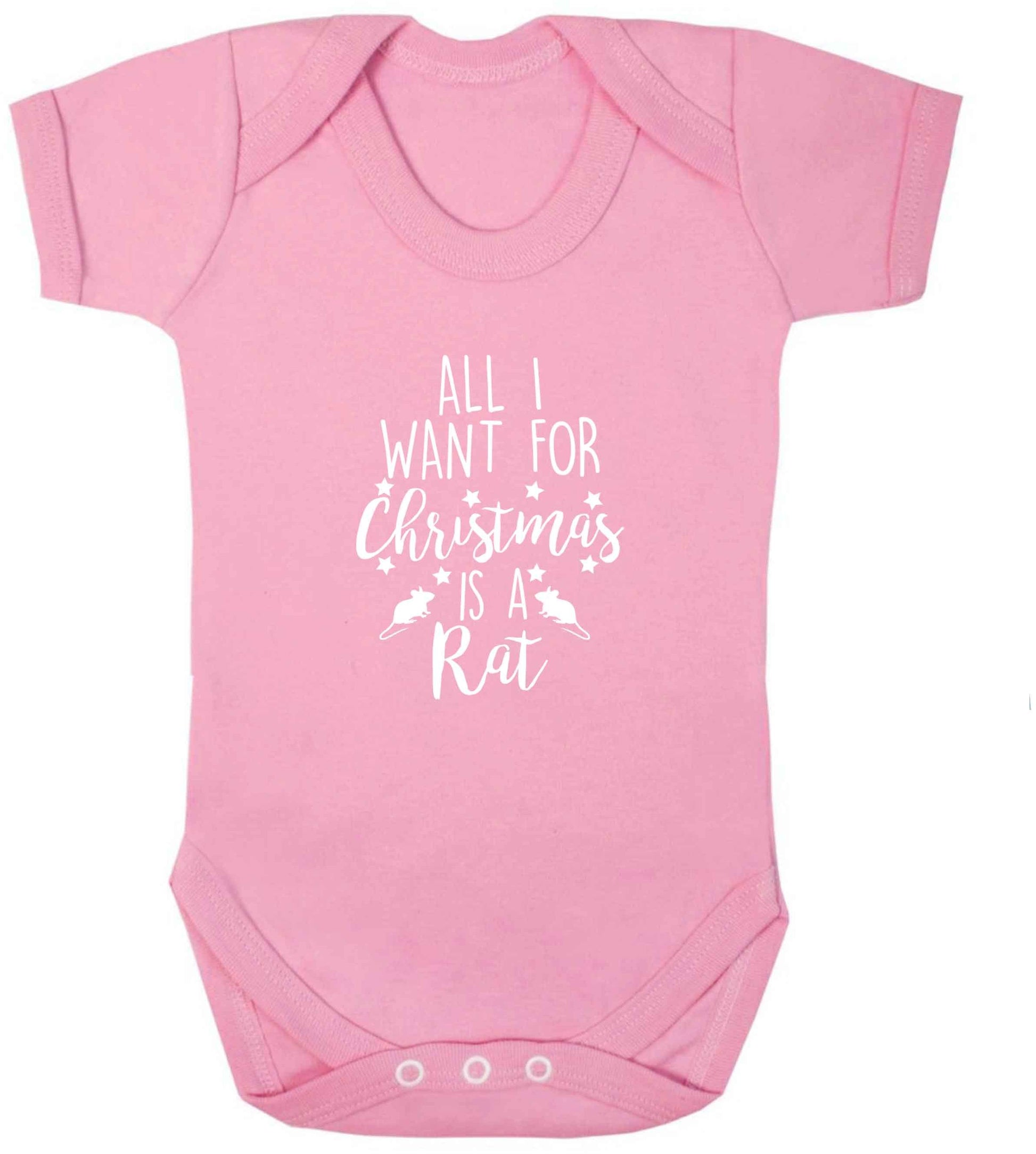 All I want for Christmas is a rat baby vest pale pink 18-24 months