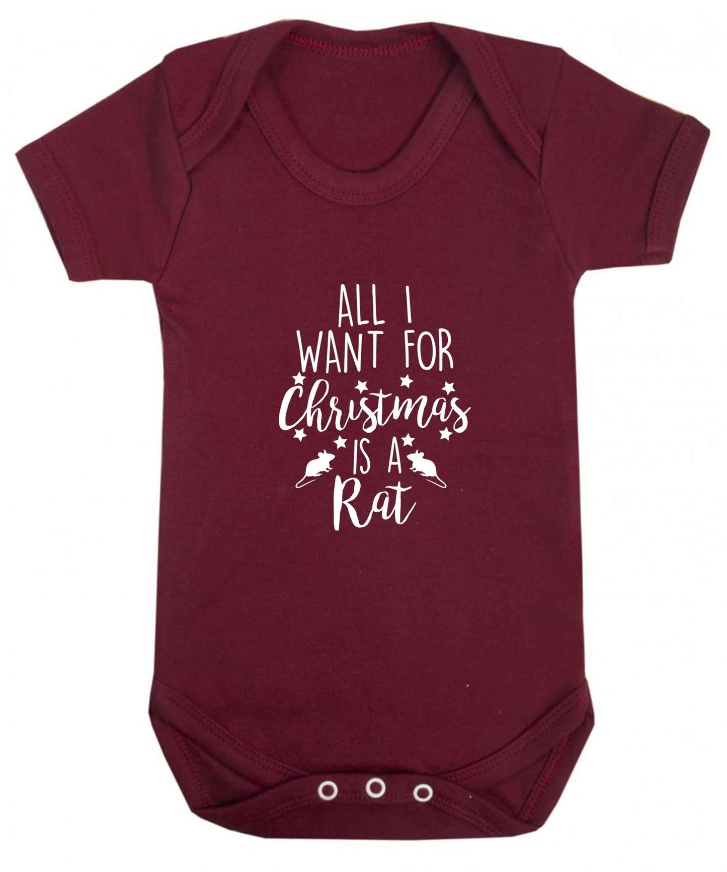 All I want for Christmas is a rat baby vest maroon 18-24 months