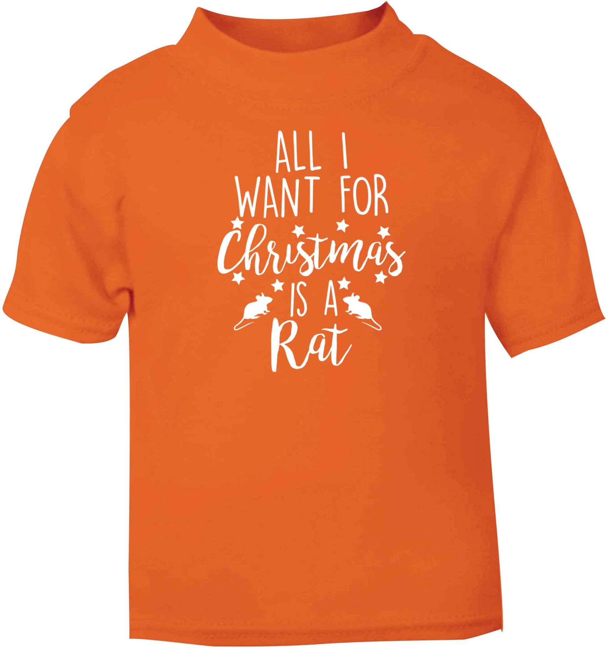 All I want for Christmas is a rat orange baby toddler Tshirt 2 Years