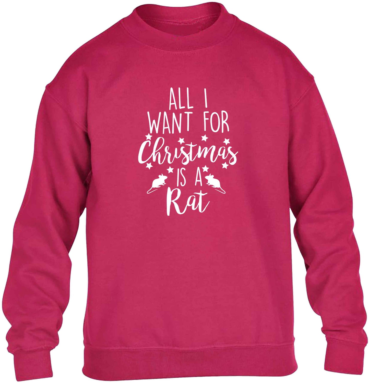 All I want for Christmas is a rat children's pink sweater 12-13 Years