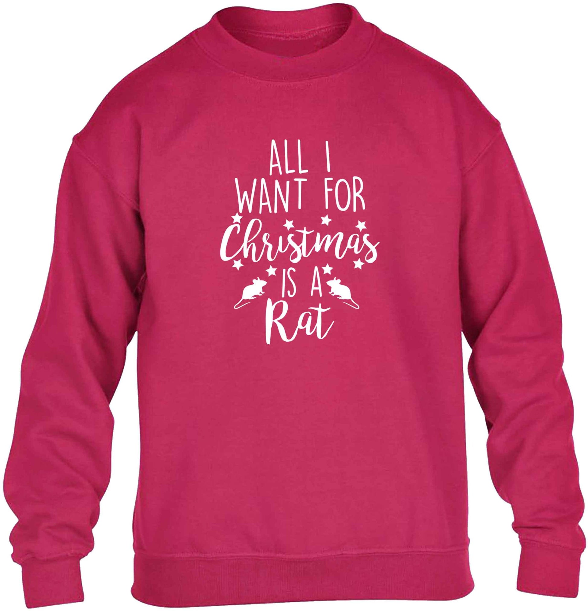 All I want for Christmas is a rat children's pink sweater 12-13 Years