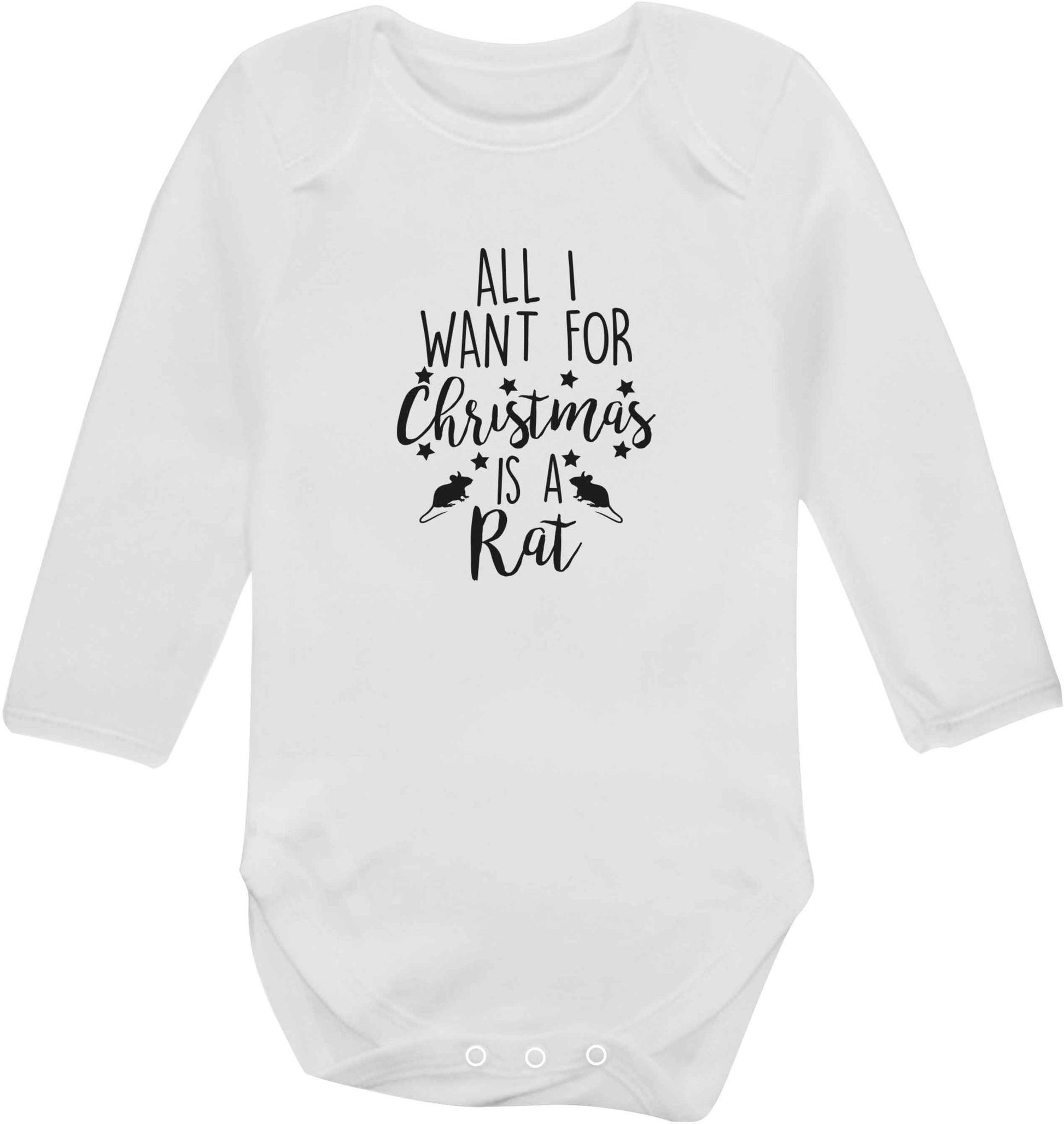 All I want for Christmas is a rat baby vest long sleeved white 6-12 months