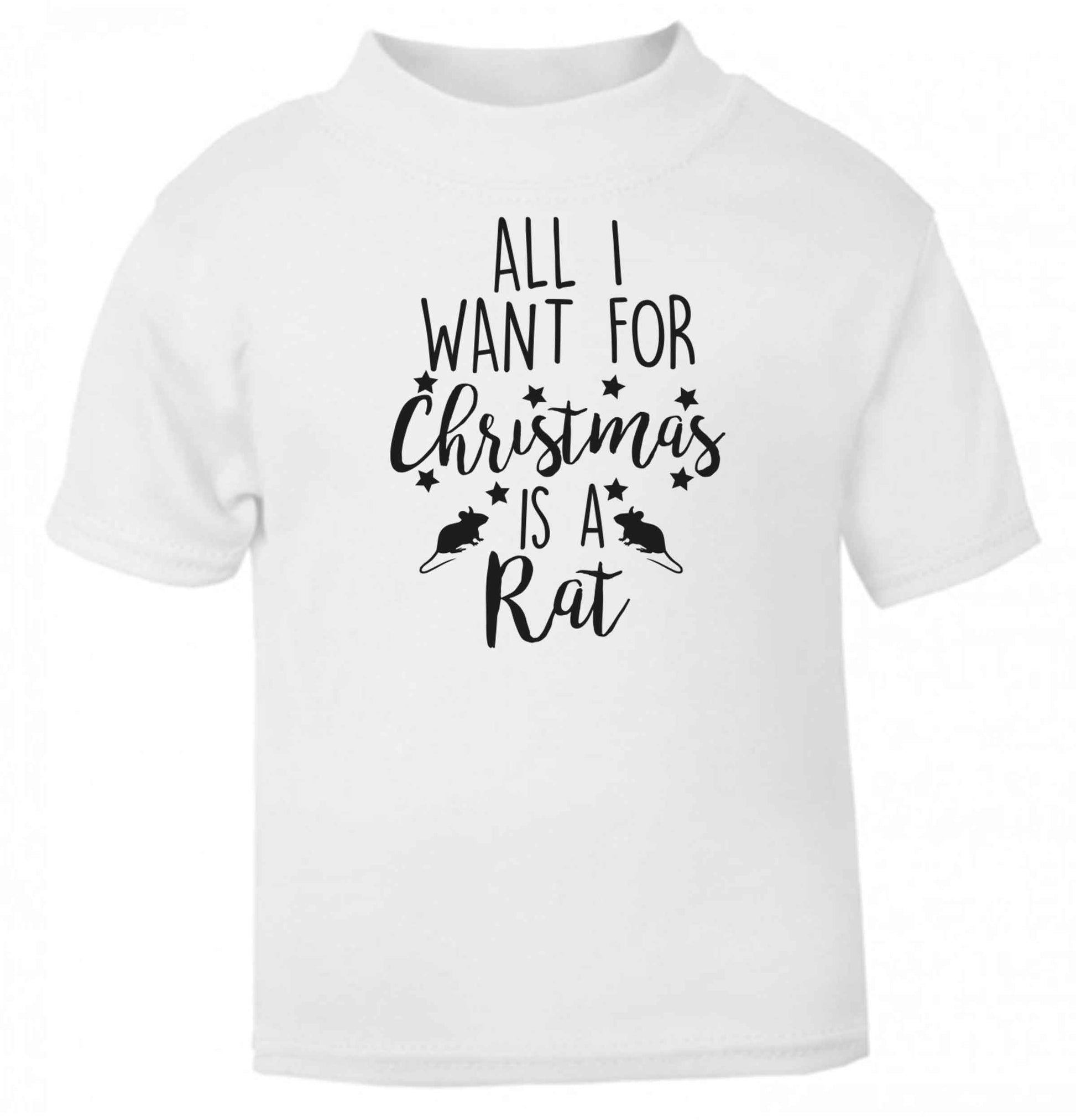 All I want for Christmas is a rat baby toddler Tshirt 2 Years