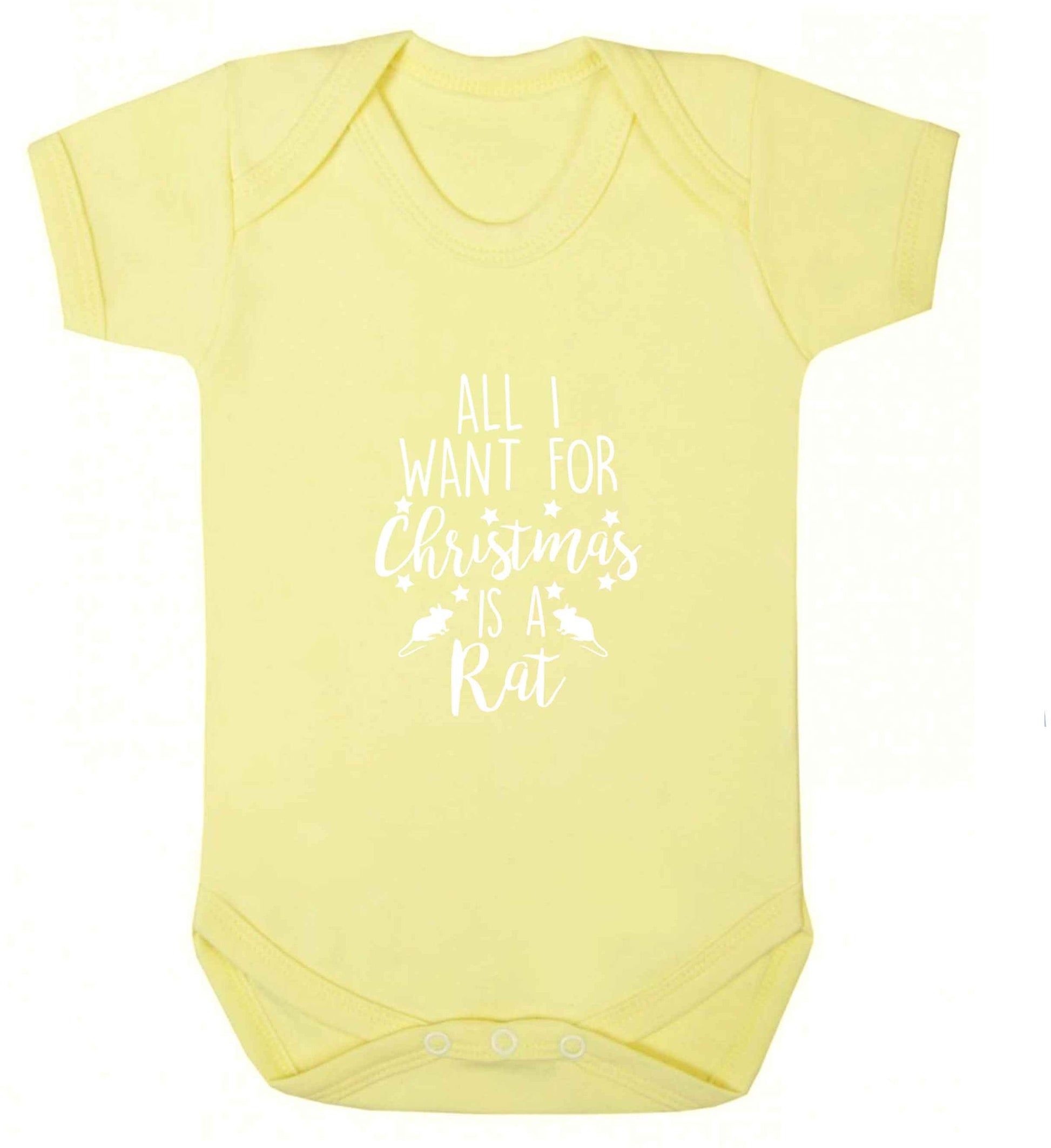 All I want for Christmas is a rat baby vest pale yellow 18-24 months