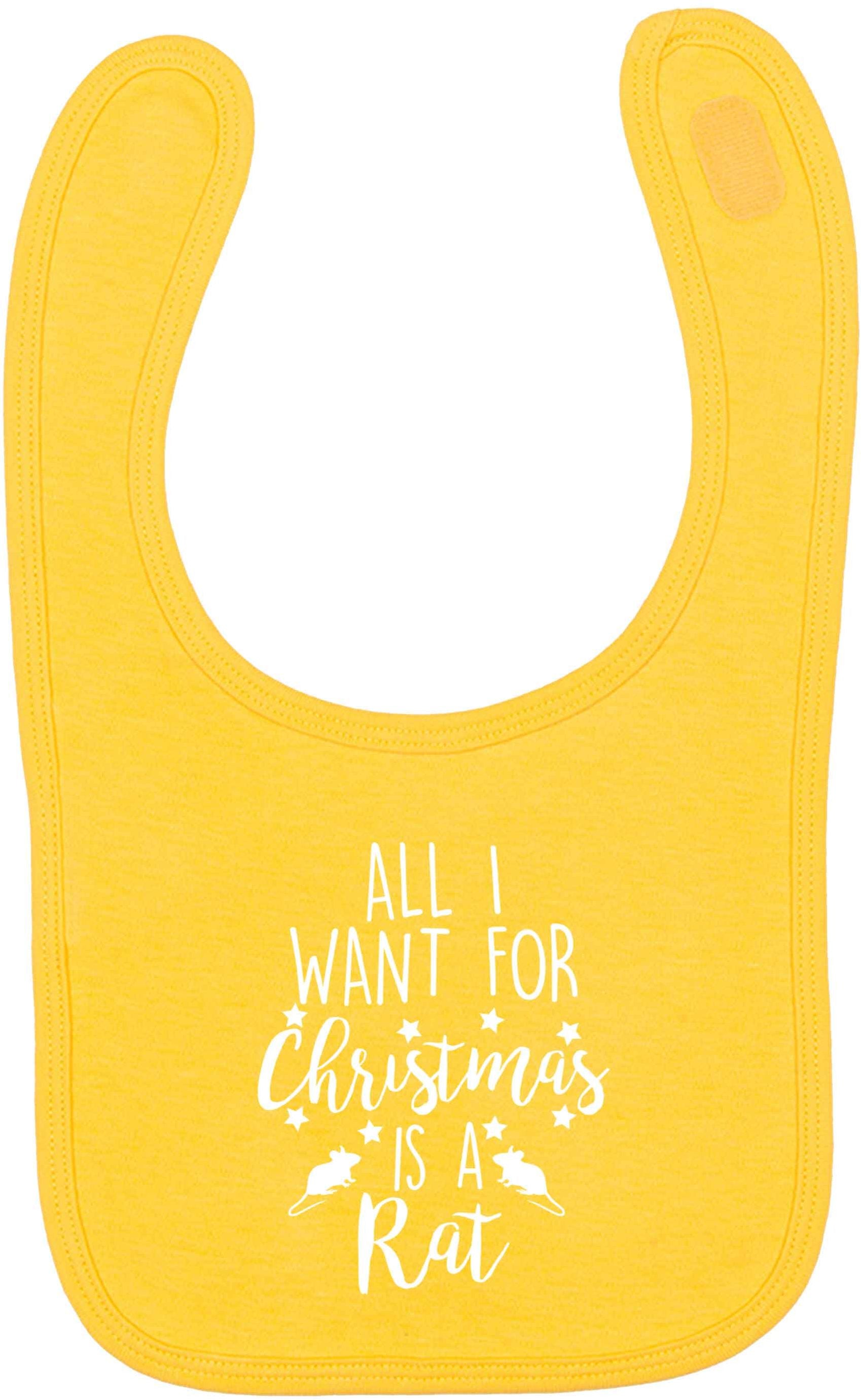 All I want for Christmas is a rat yellow baby bib