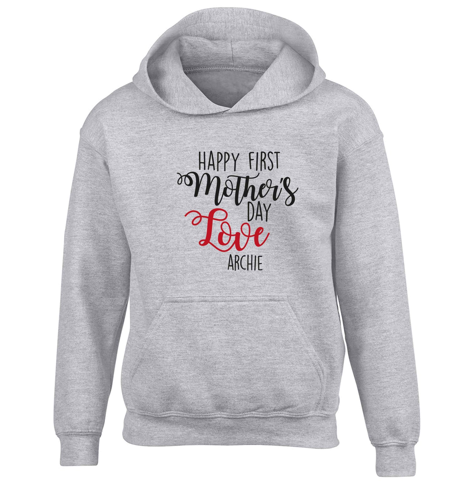 Mummy's first mother's day! children's grey hoodie 12-13 Years