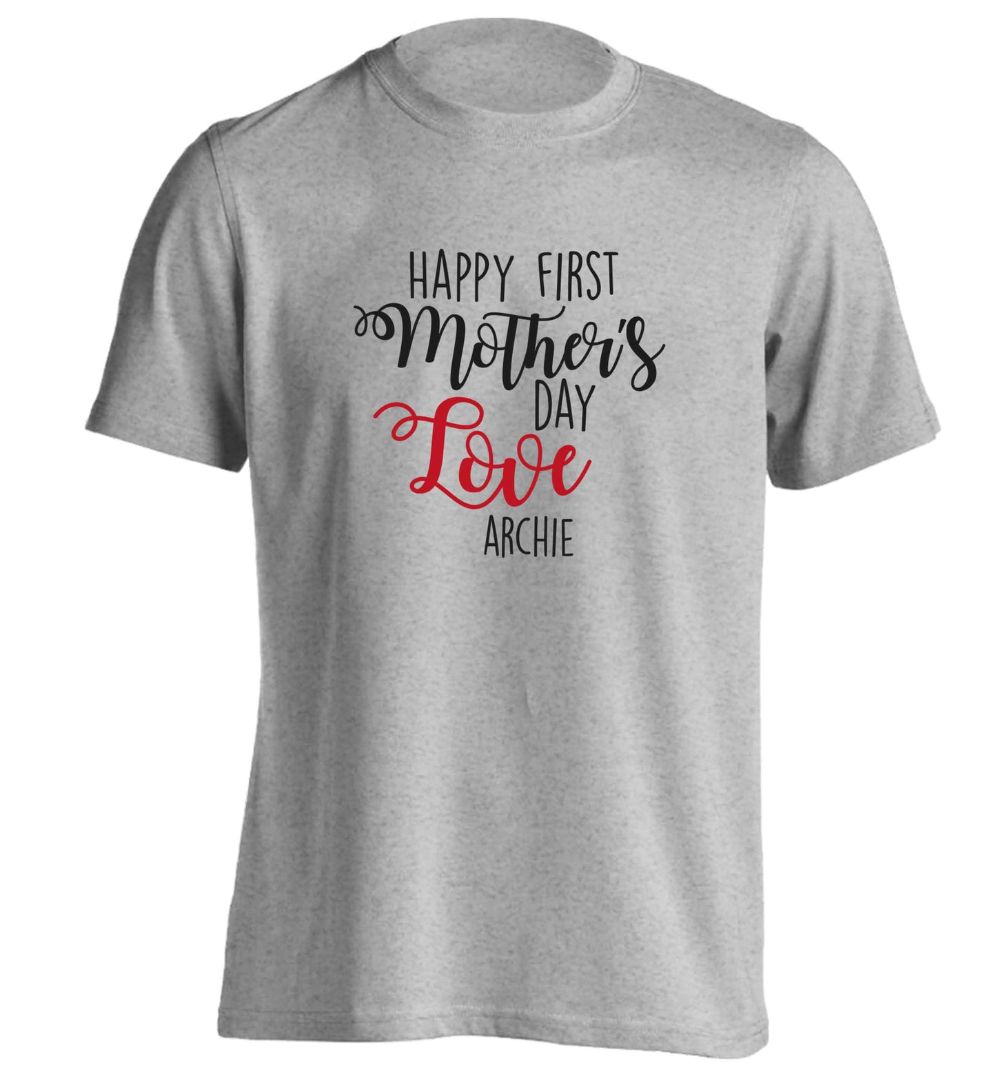 Mummy's first mother's day! adults unisex grey Tshirt 2XL
