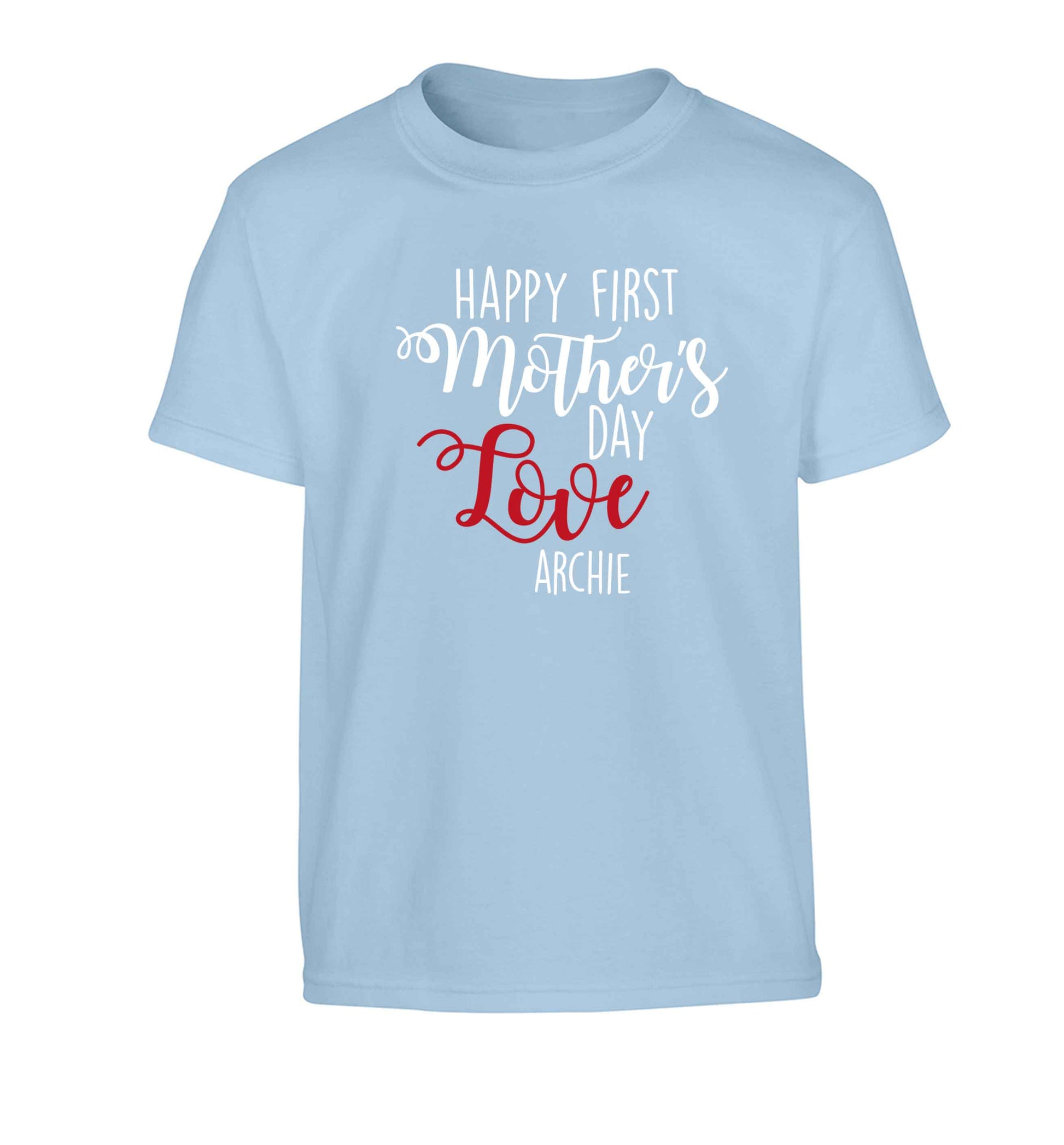 Mummy's first mother's day! Children's light blue Tshirt 12-13 Years
