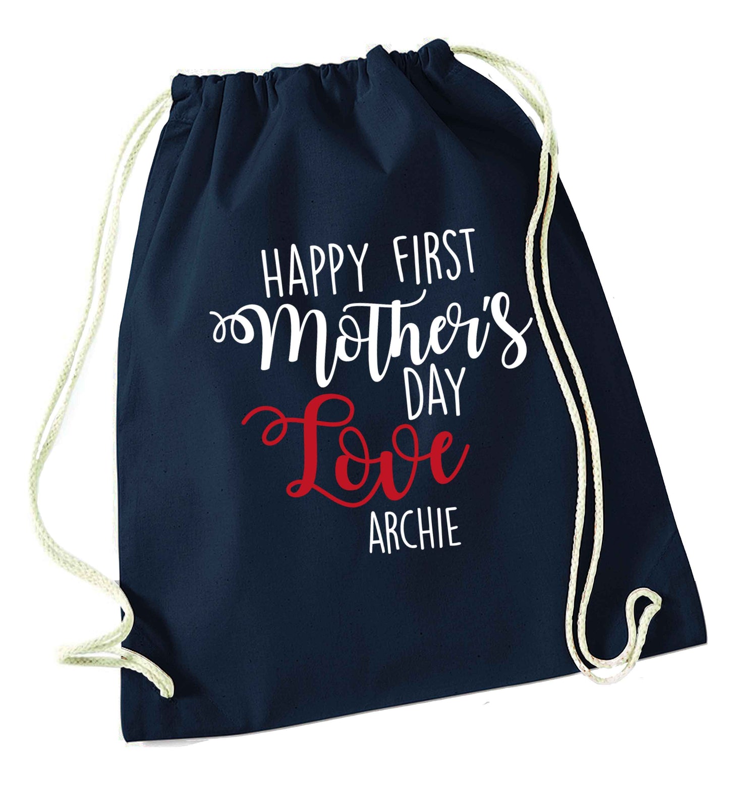 Mummy's first mother's day! navy drawstring bag