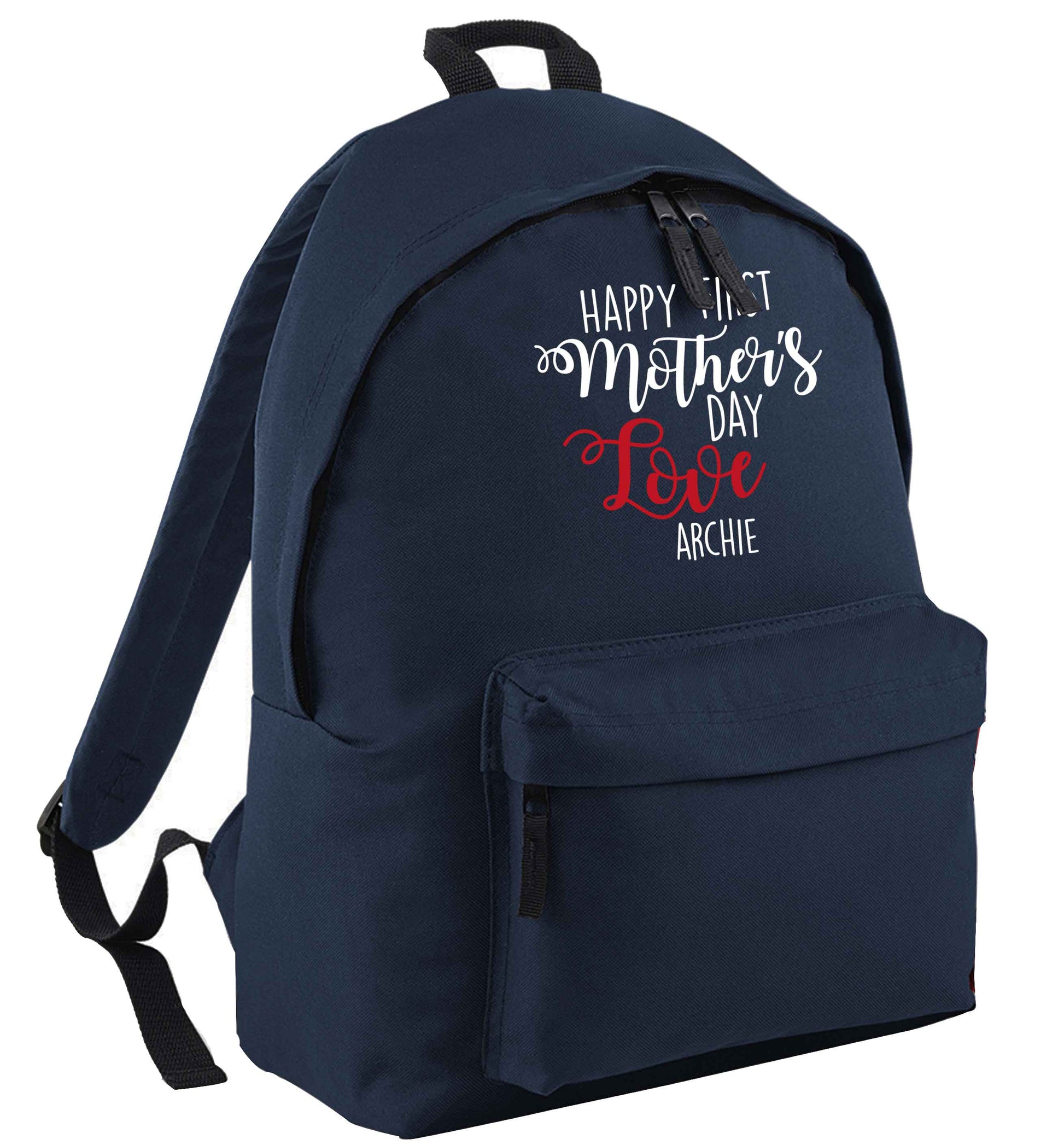 Personalised happy first mother's day love navy adults backpack