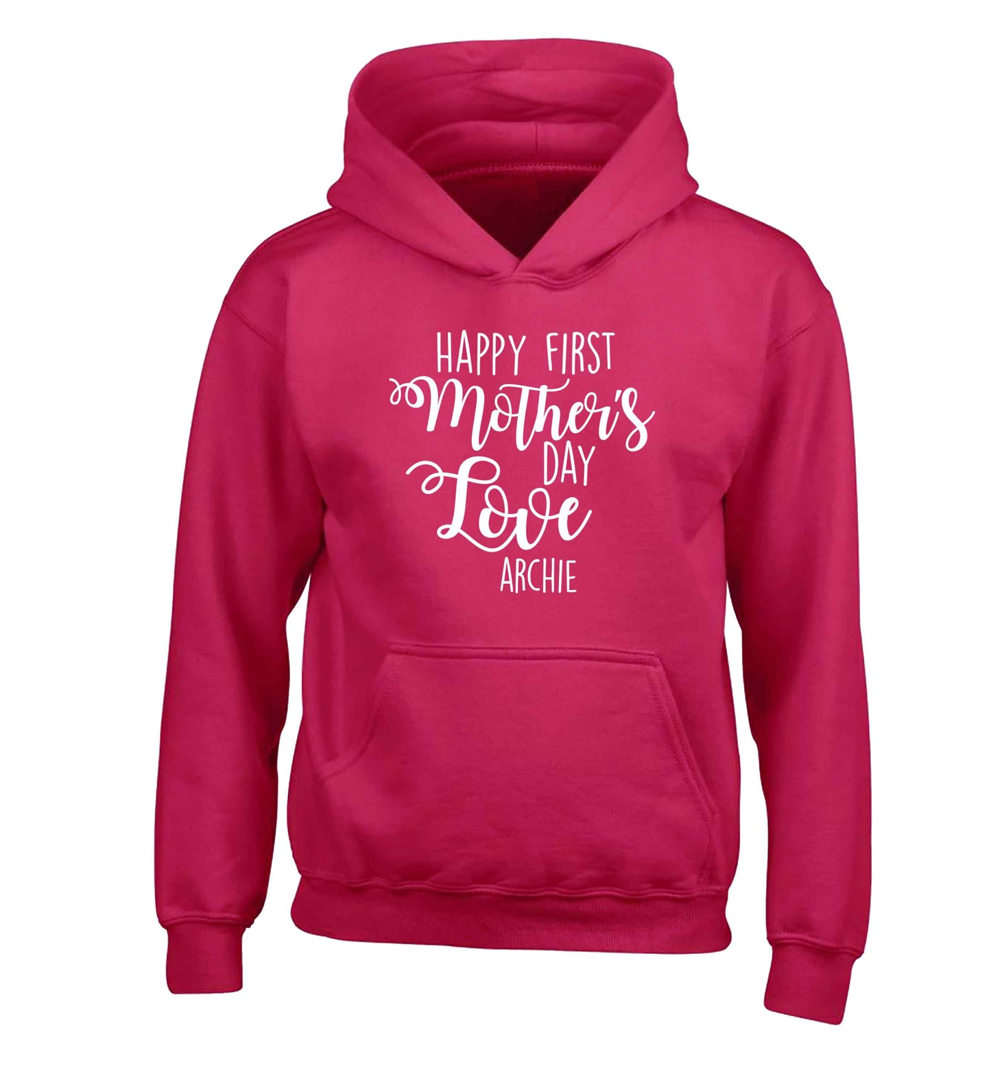Mummy's first mother's day! children's pink hoodie 12-13 Years