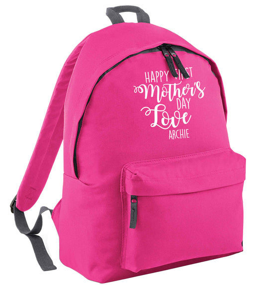 Personalised happy first mother's day love pink childrens backpack