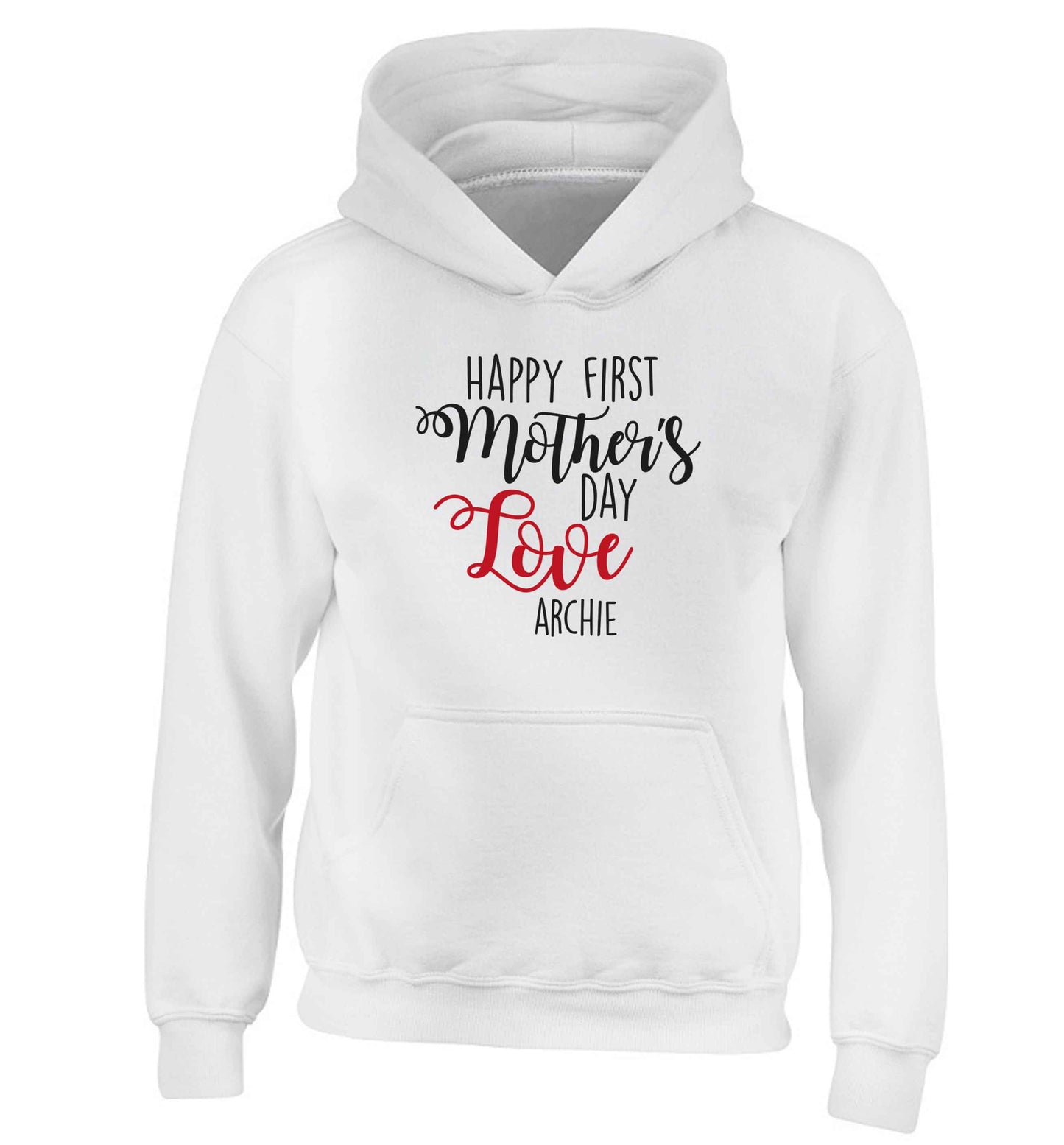 Mummy's first mother's day! children's white hoodie 12-13 Years