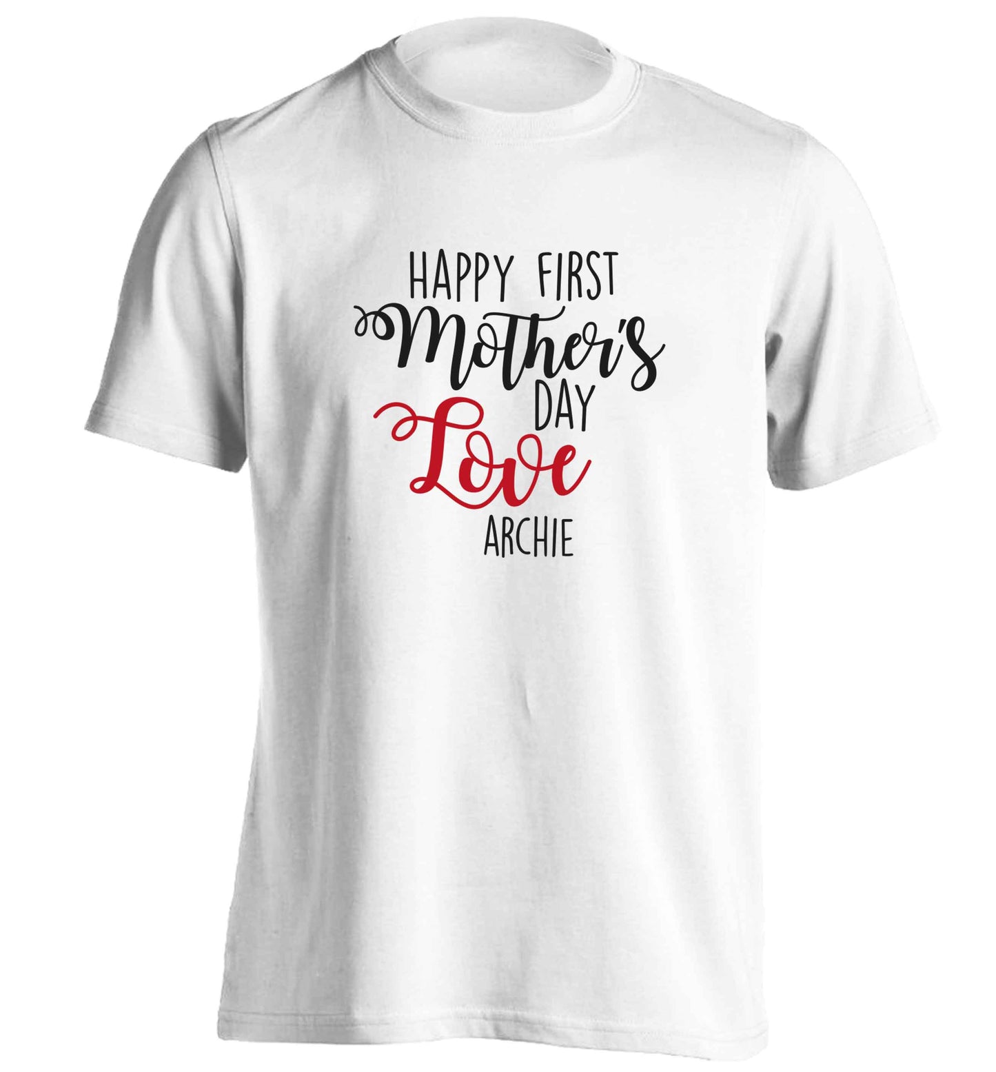 Mummy's first mother's day! adults unisex white Tshirt 2XL
