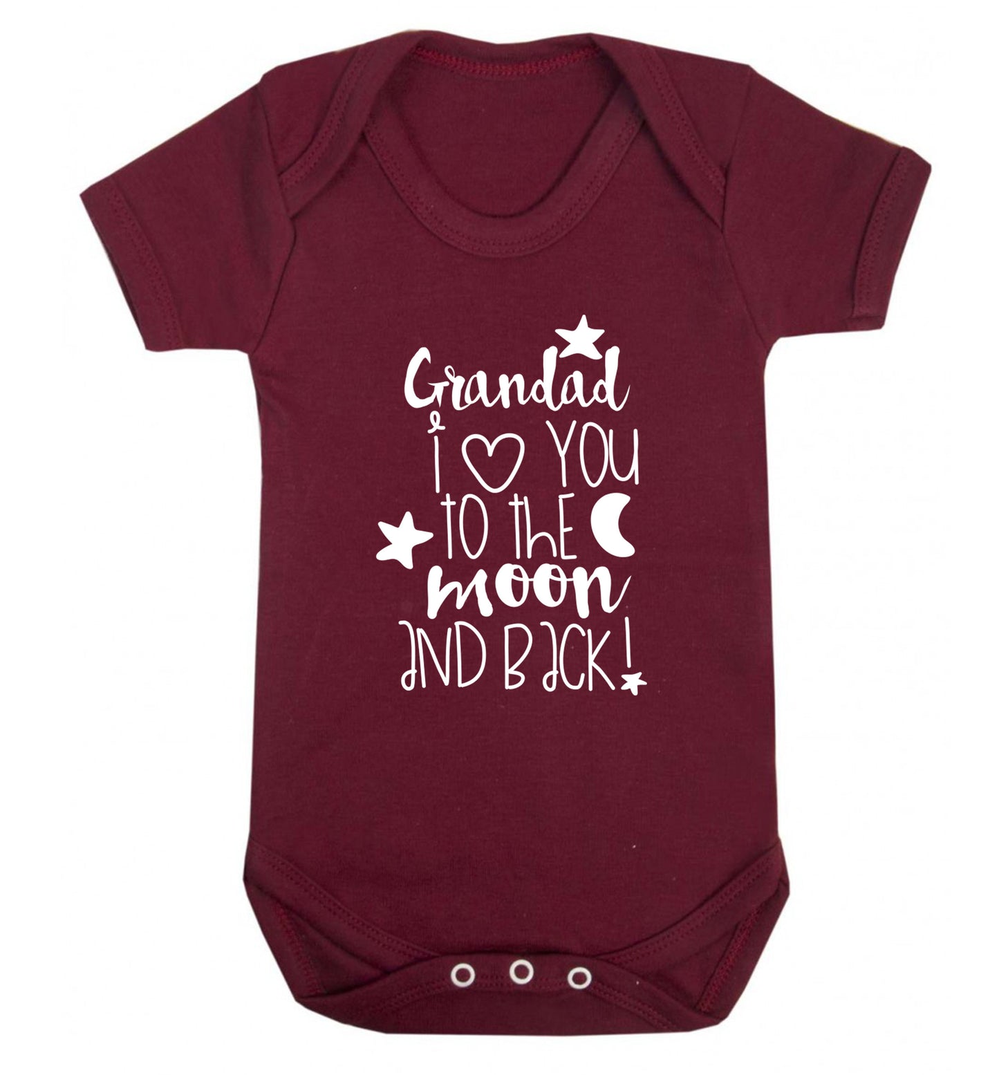 Grandad's I love you to the moon and back Baby Vest maroon 18-24 months