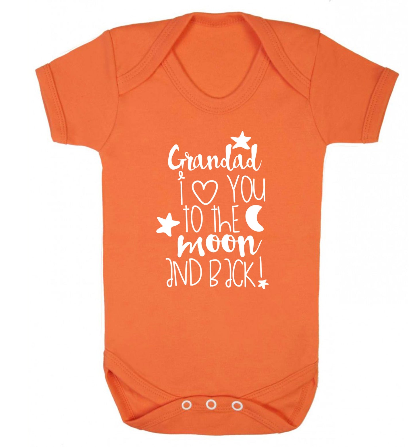 Grandad's I love you to the moon and back Baby Vest orange 18-24 months