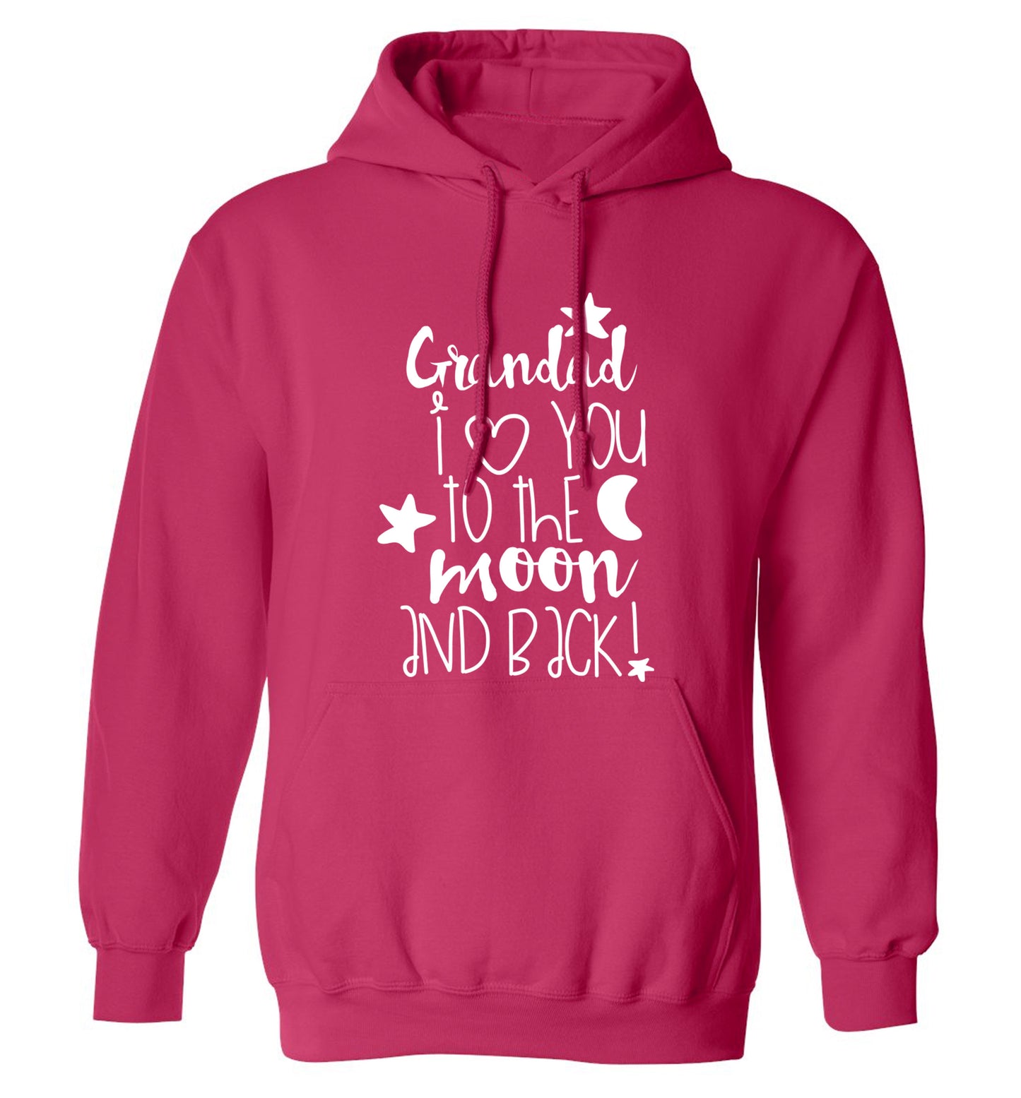 Grandad's I love you to the moon and back adults unisex pink hoodie 2XL