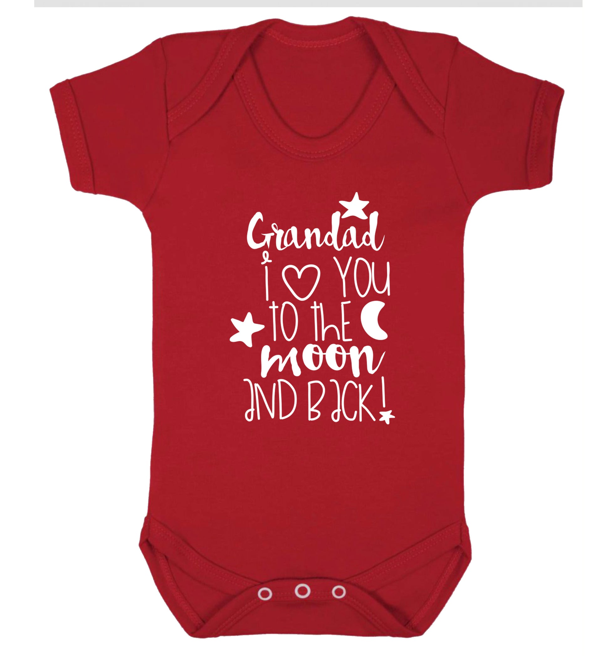 Grandad's I love you to the moon and back Baby Vest red 18-24 months