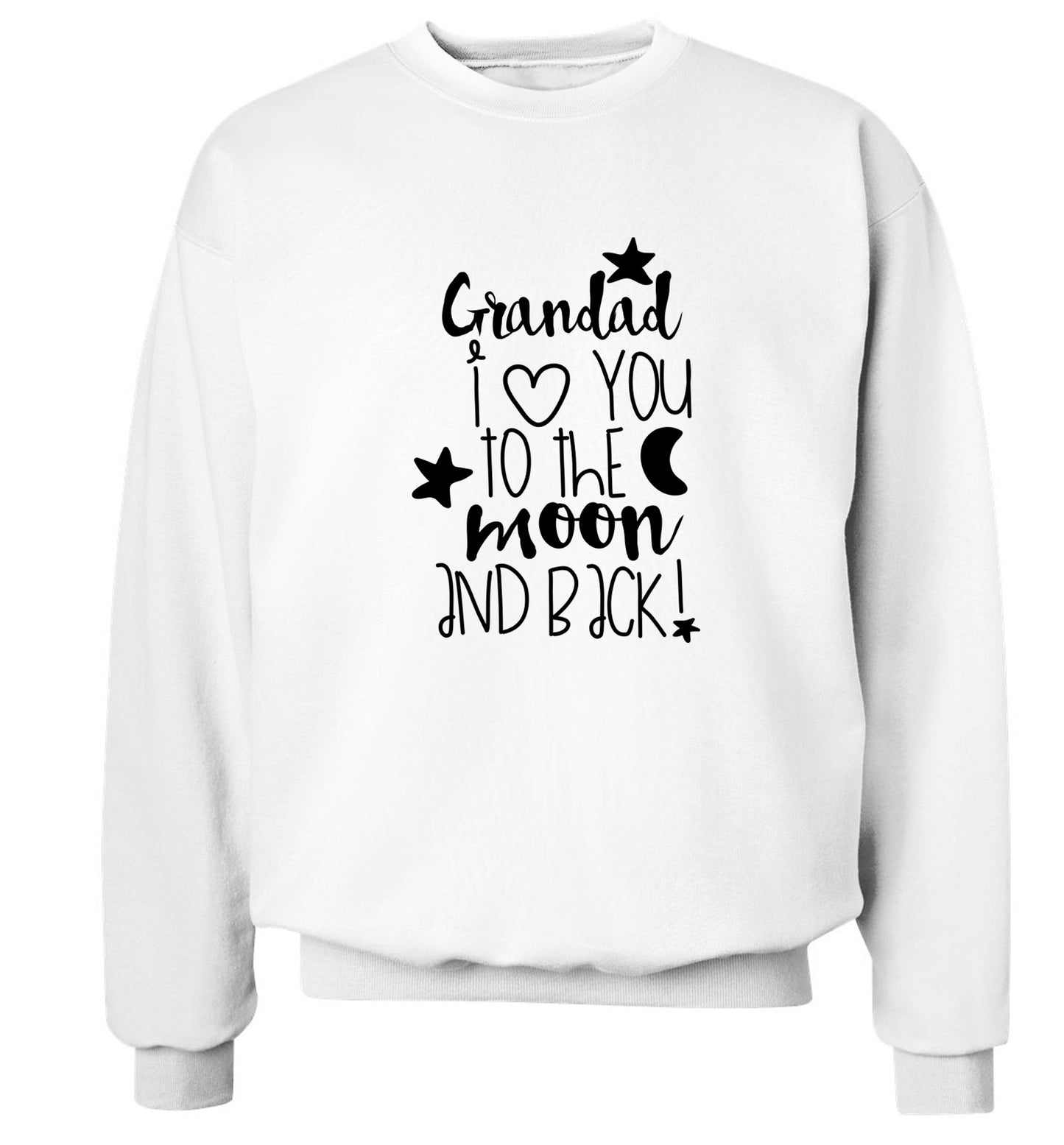 Grandad's I love you to the moon and back Adult's unisex white  sweater 2XL