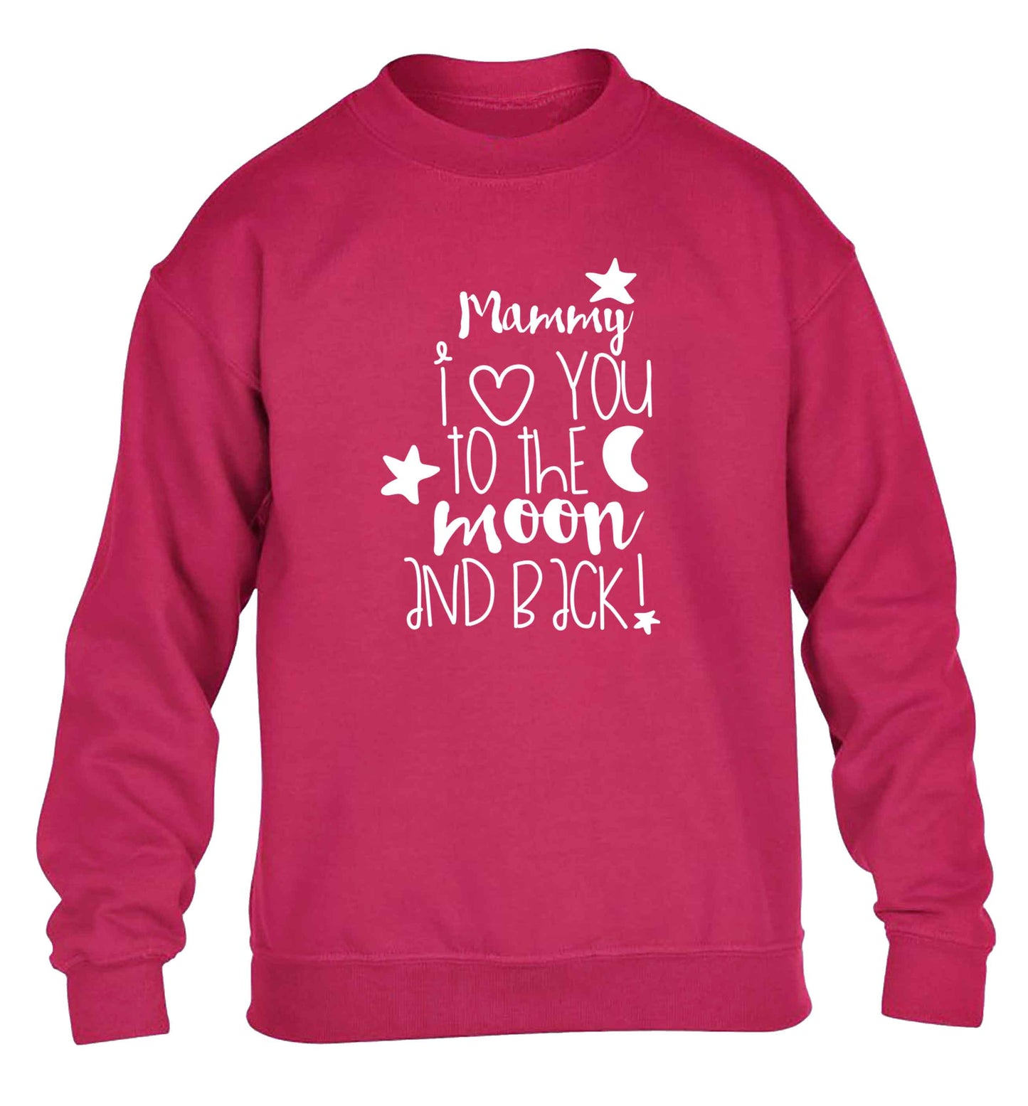 Mammy I love you to the moon and back children's pink sweater 12-13 Years