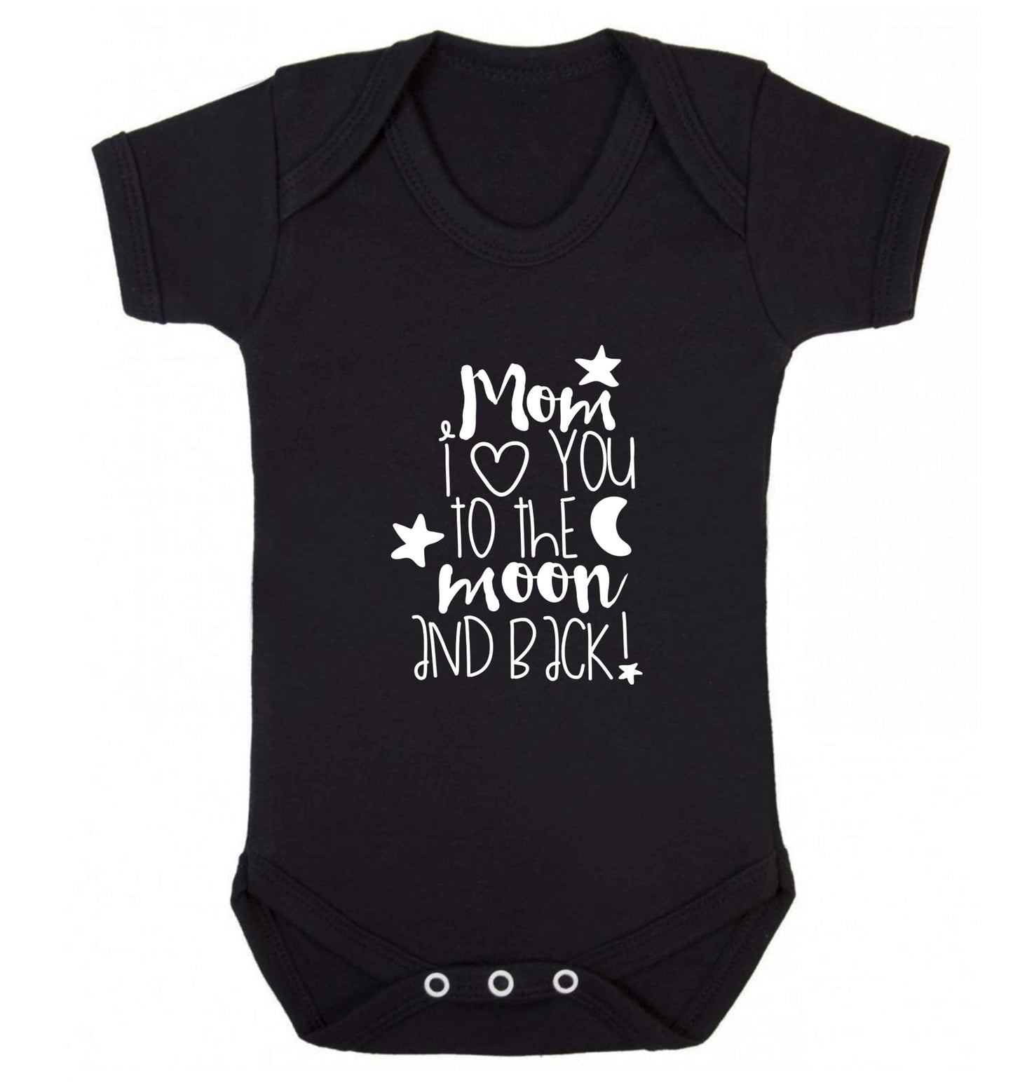 Mom I love you to the moon and back baby vest black 18-24 months