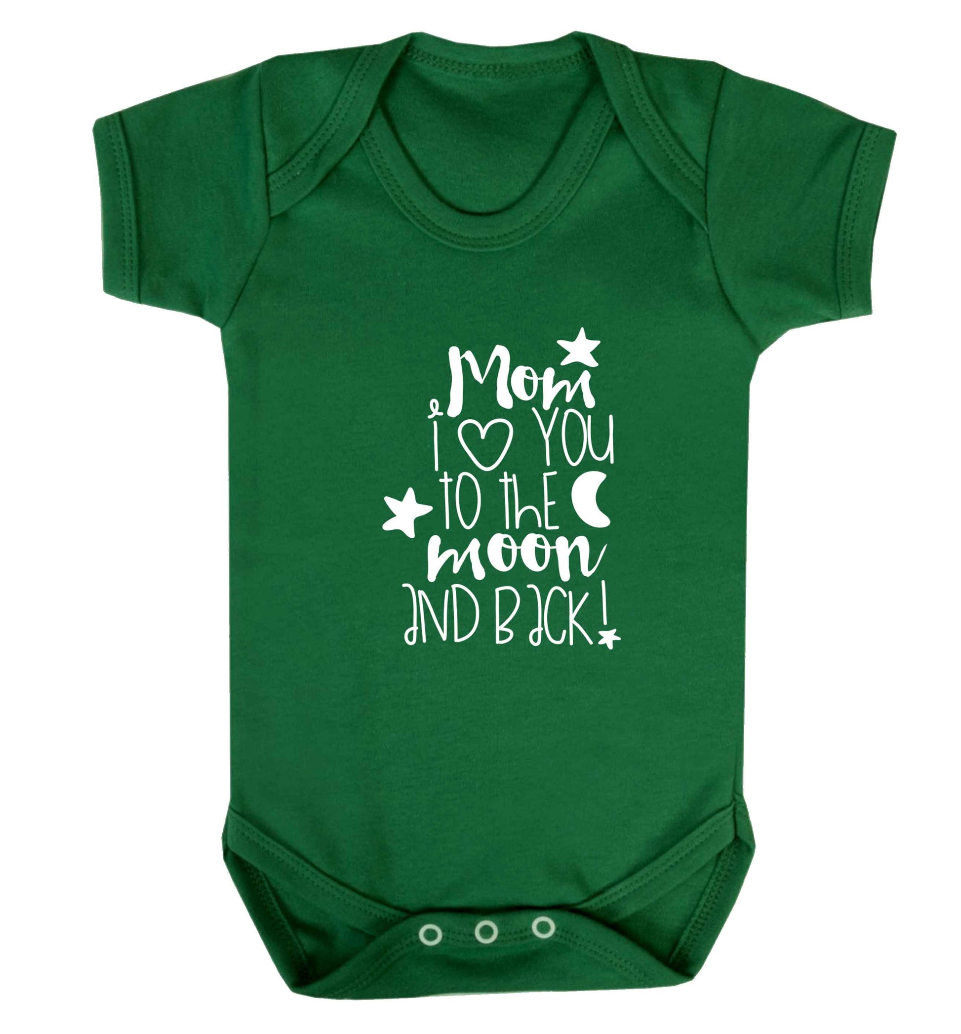 Mom I love you to the moon and back baby vest green 18-24 months