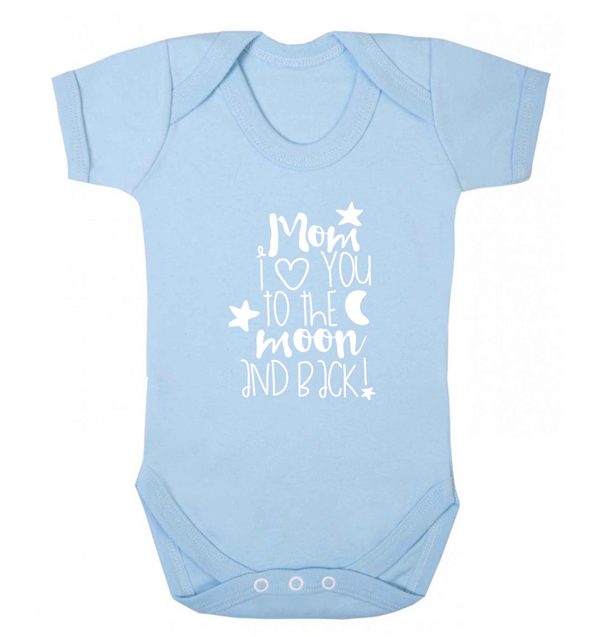 Mom I love you to the moon and back baby vest pale blue 18-24 months